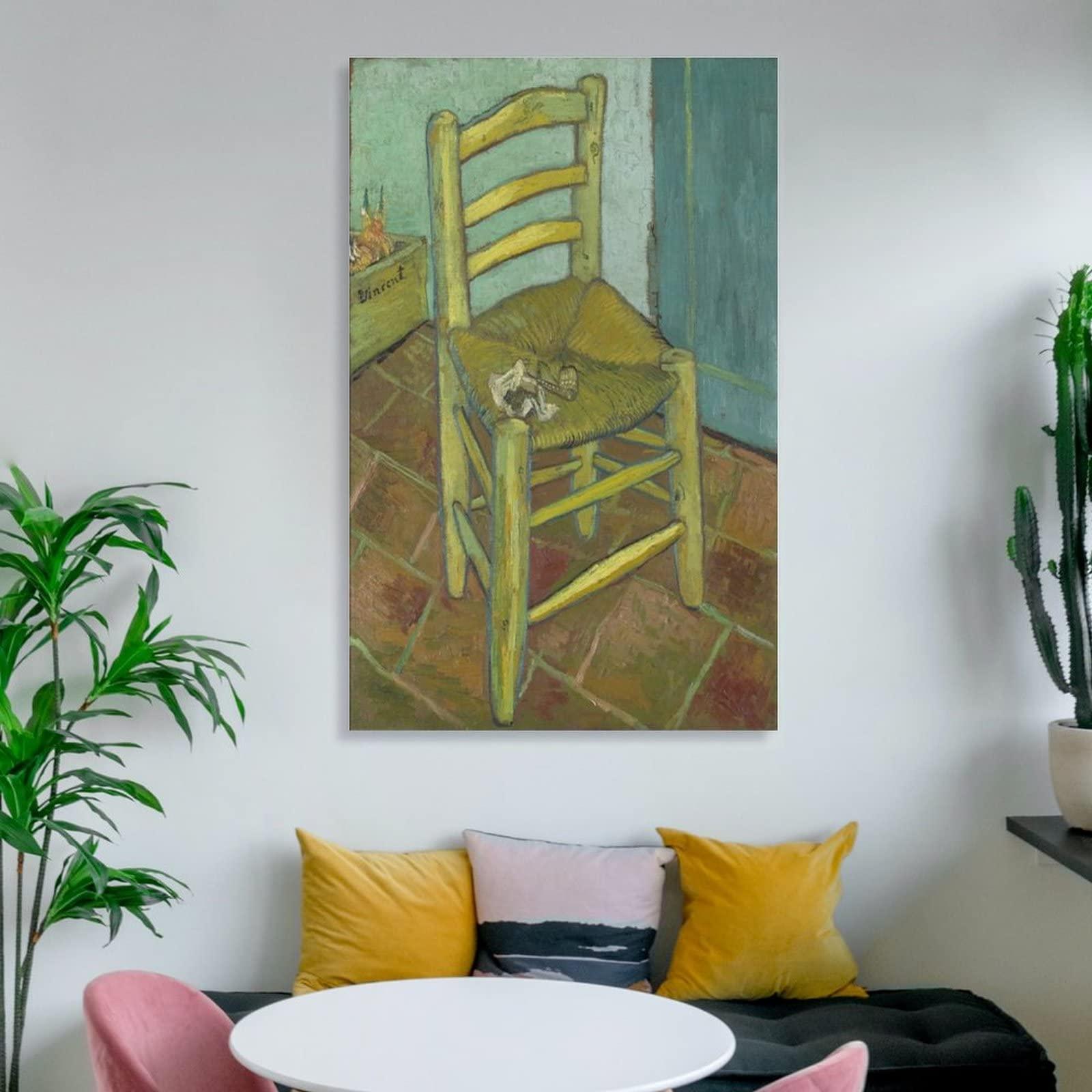 shefei shefei Vincent Van Gogh Van Goghs Chair Canvas Wall Art Prints Poster Gifts Photo Picture Painting Posters Room Decor Home Decorative 08x12inch(20x30cm)
