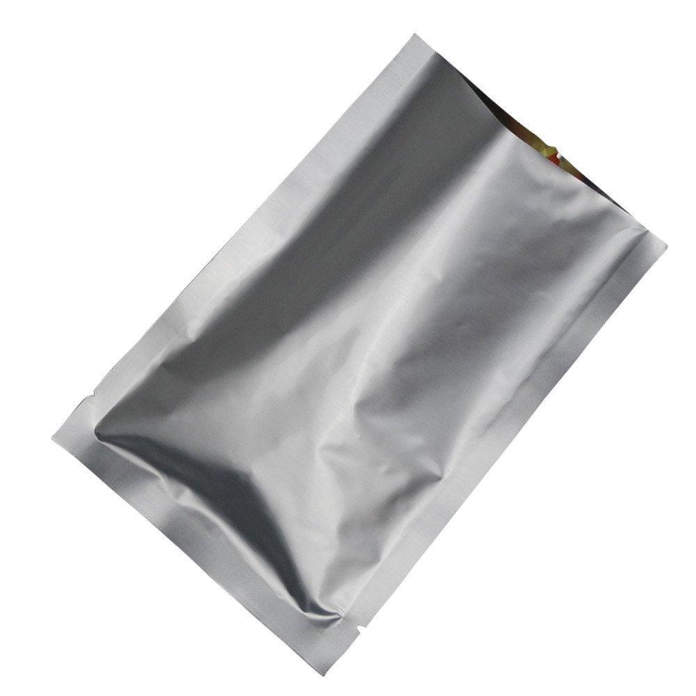 MITOB MITOB 100 Pack Sample Packets Small Silver Mylar Bags 1.97x2.76 inch 3.9 Mil Pure Aluminum Foil Flat Food Storage Bag Open Top Heat Sealing Vacuum Pouch for Coffee Beans Candy with Tear Notch
