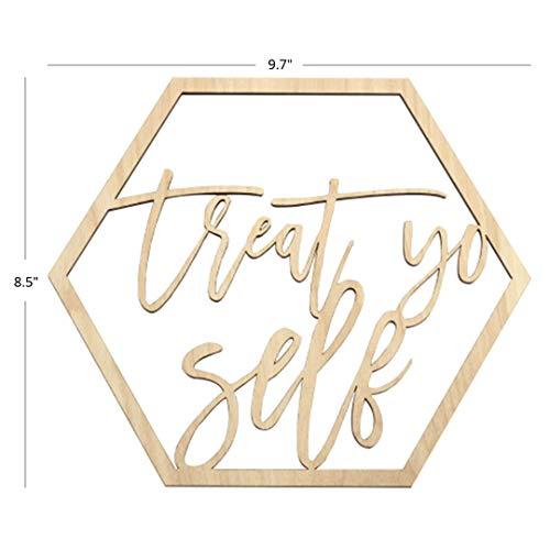 Koyal Wholesale Koyal Wholesale Wood Treat Yo Self Sign, Wedding Display, Party Banner, Event Decorations for Wedding Engagement Bridal Shower Baby Shower Birthday Party (Treat Yo Self)