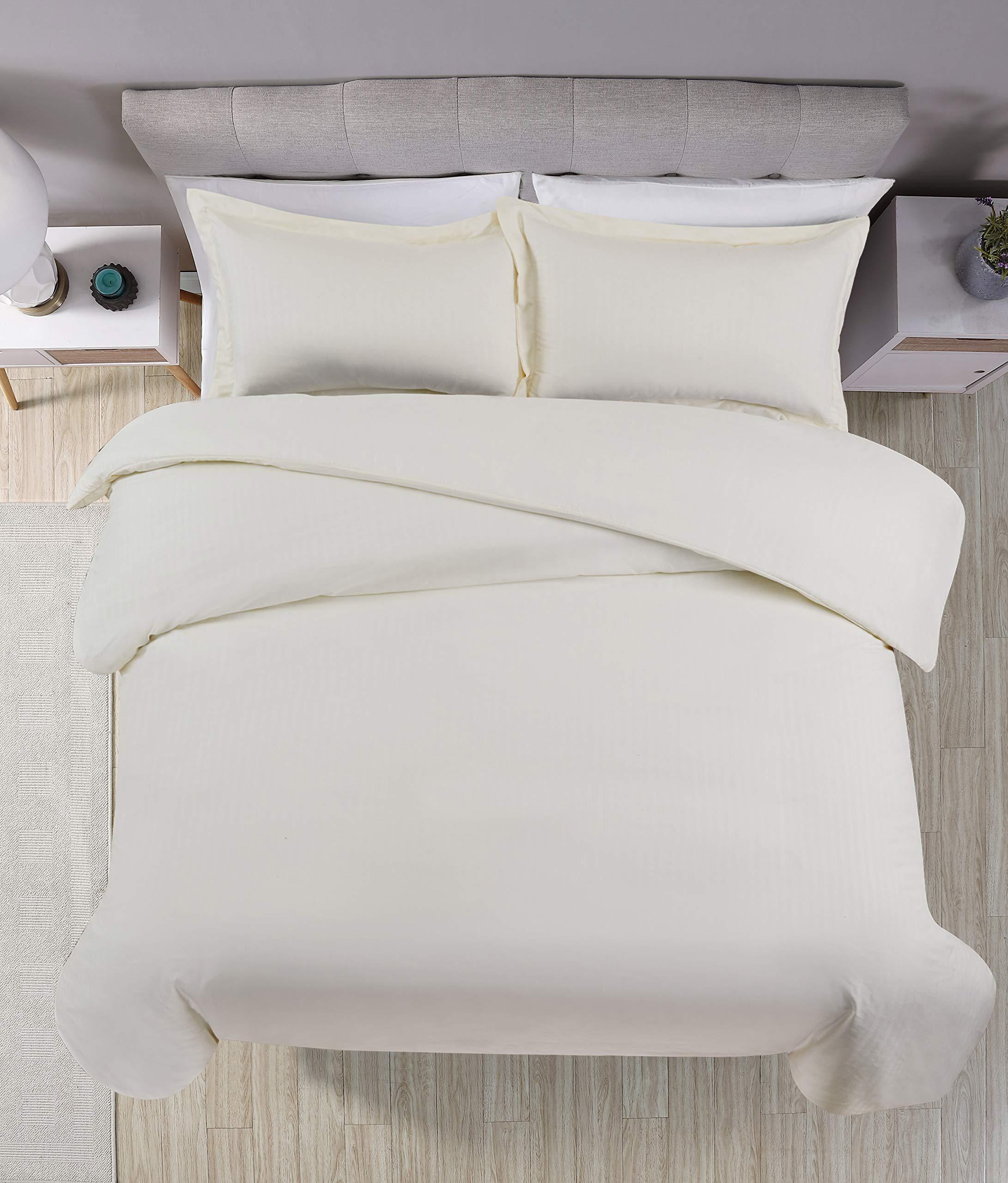 LinenEra Luxury Super-Soft Down Alternative Comforter All-Season 100% Pure Cotton Comforter Quilt Cozy Soft Lightweight Fluffy Comforter 1 PC-Includes Only 1 Comforter (King/Cal-King Size, Ivory)