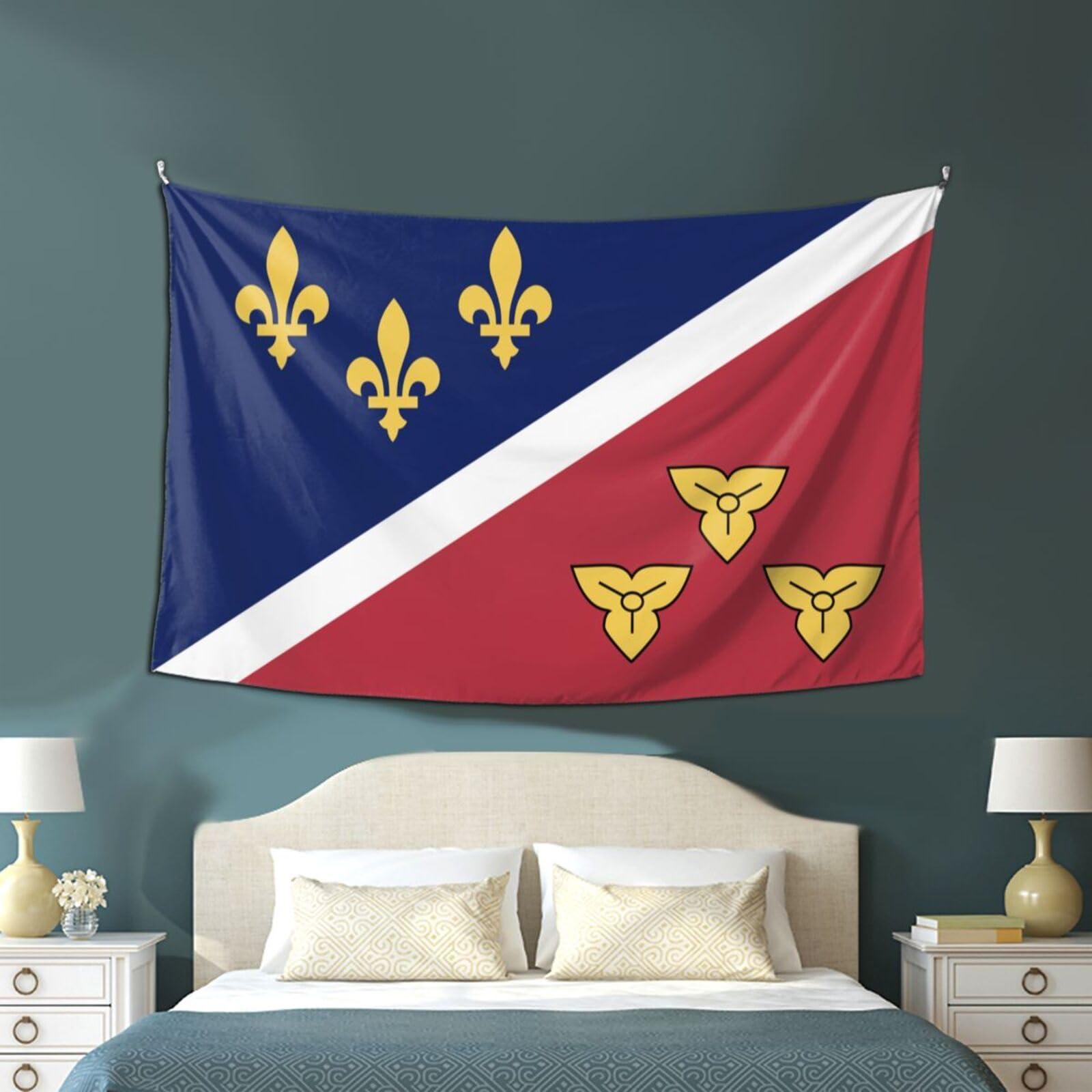 LIFANGMI LIFANGMI Flag Of Metairie, Louisiana Tapestry Wall Hanging 60x40 Inch Bedroom Living Room Dormitory Home Decoration Wall Tapestry