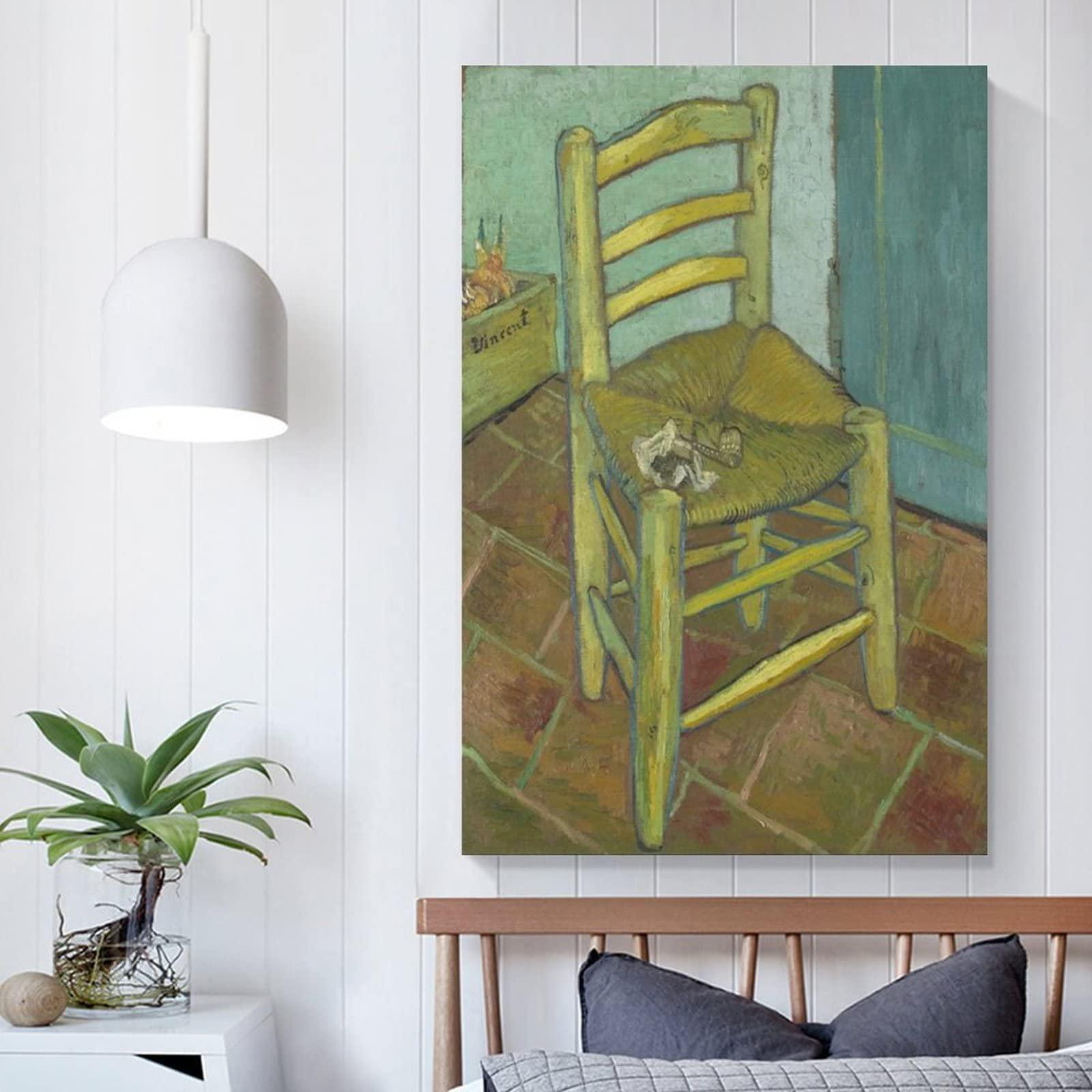 shefei shefei Vincent Van Gogh Van Goghs Chair Canvas Wall Art Prints Poster Gifts Photo Picture Painting Posters Room Decor Home Decorative 08x12inch(20x30cm)
