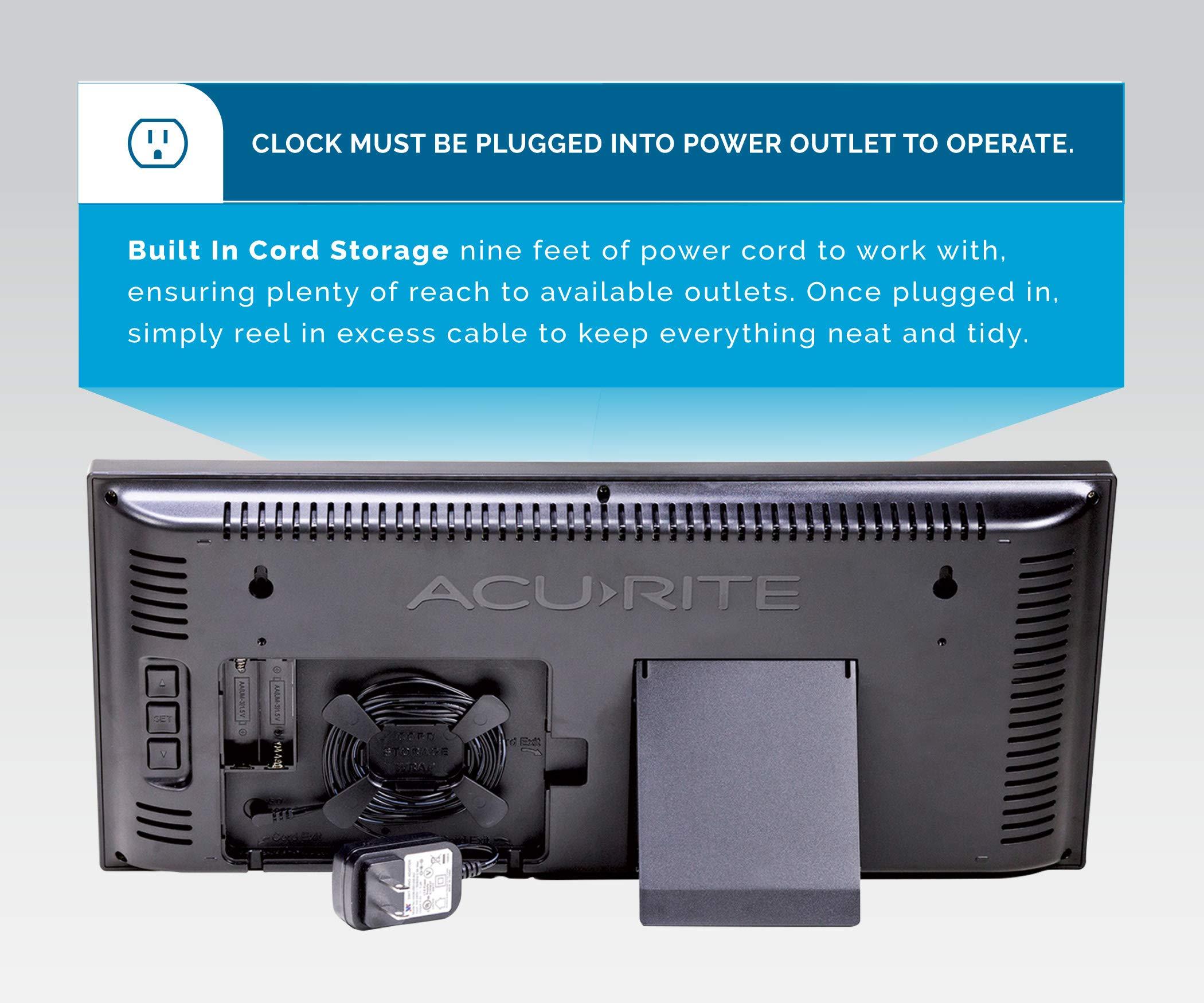 AcuRite AcuRite 75100C 18-Inch Large Led Clock with Indoor Temperature