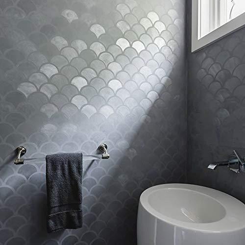 Royal Design Studio Stencils Royal Design Studio Stencils Large Moroccan Scallops Wall Stencil with Modern Fish Scales Wallpaper Look