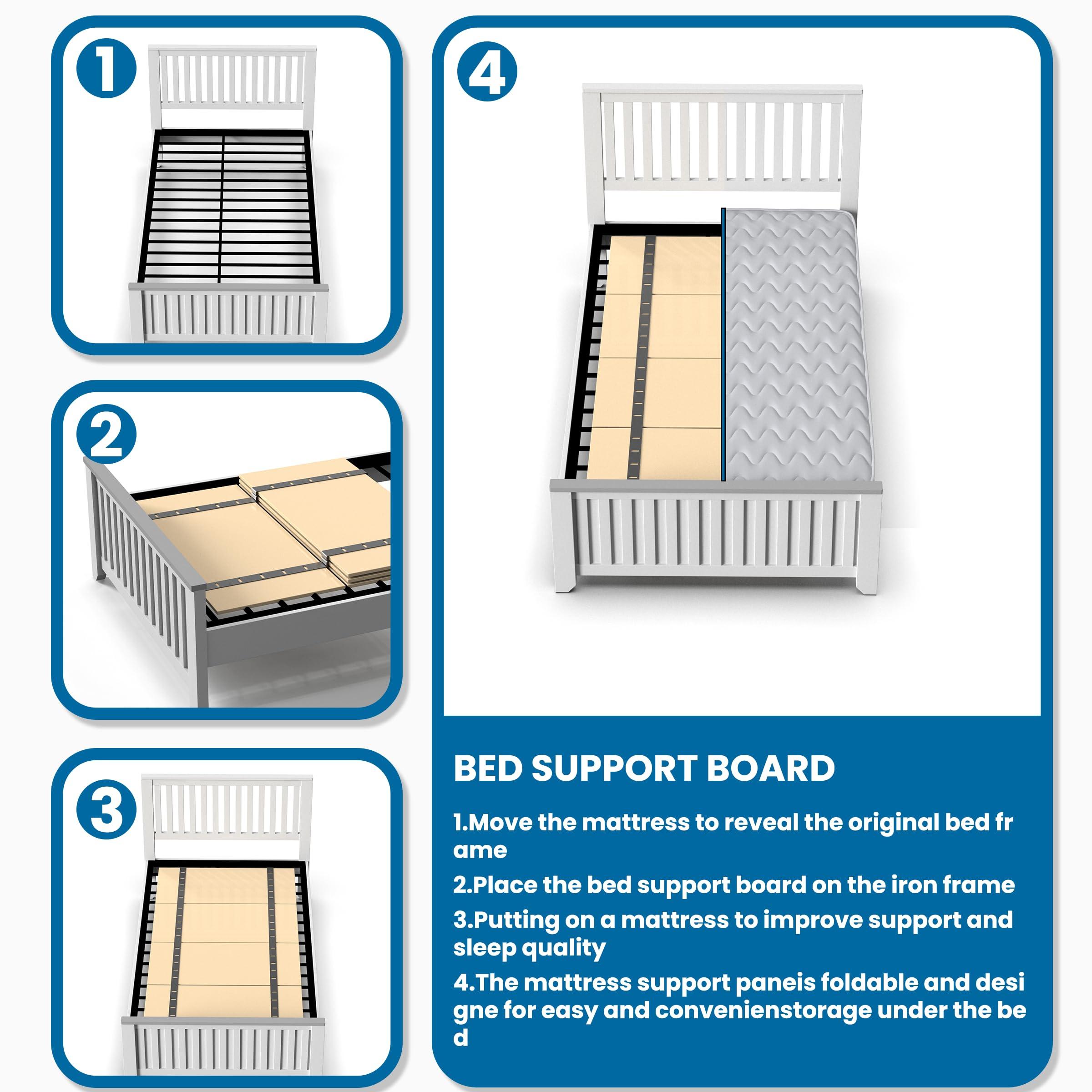 BBX-G BBX-G Heavy Duty Thick Folding Box Spring, Mattress Supporting Wood Floor, Foldable Box Spring, Bed Support Slats, 60\"x30\"