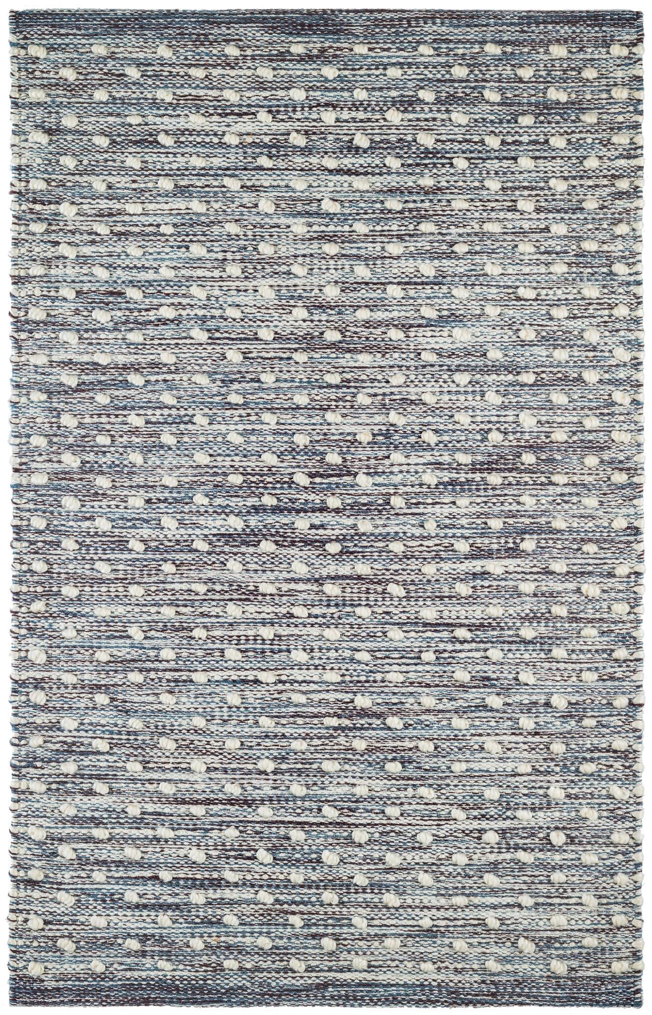 Dash & Albert Dash and Albert Hobnail Blue Handwoven Indoor/Outdoor Rug, 3 X 5 Feet, Blue Geometric Pattern