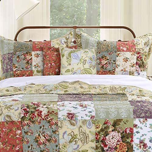 Greenland Home Greenland Home Blooming Prairie Cotton Patchwork Quilt Set, 4-Piece Twin, Multicolor