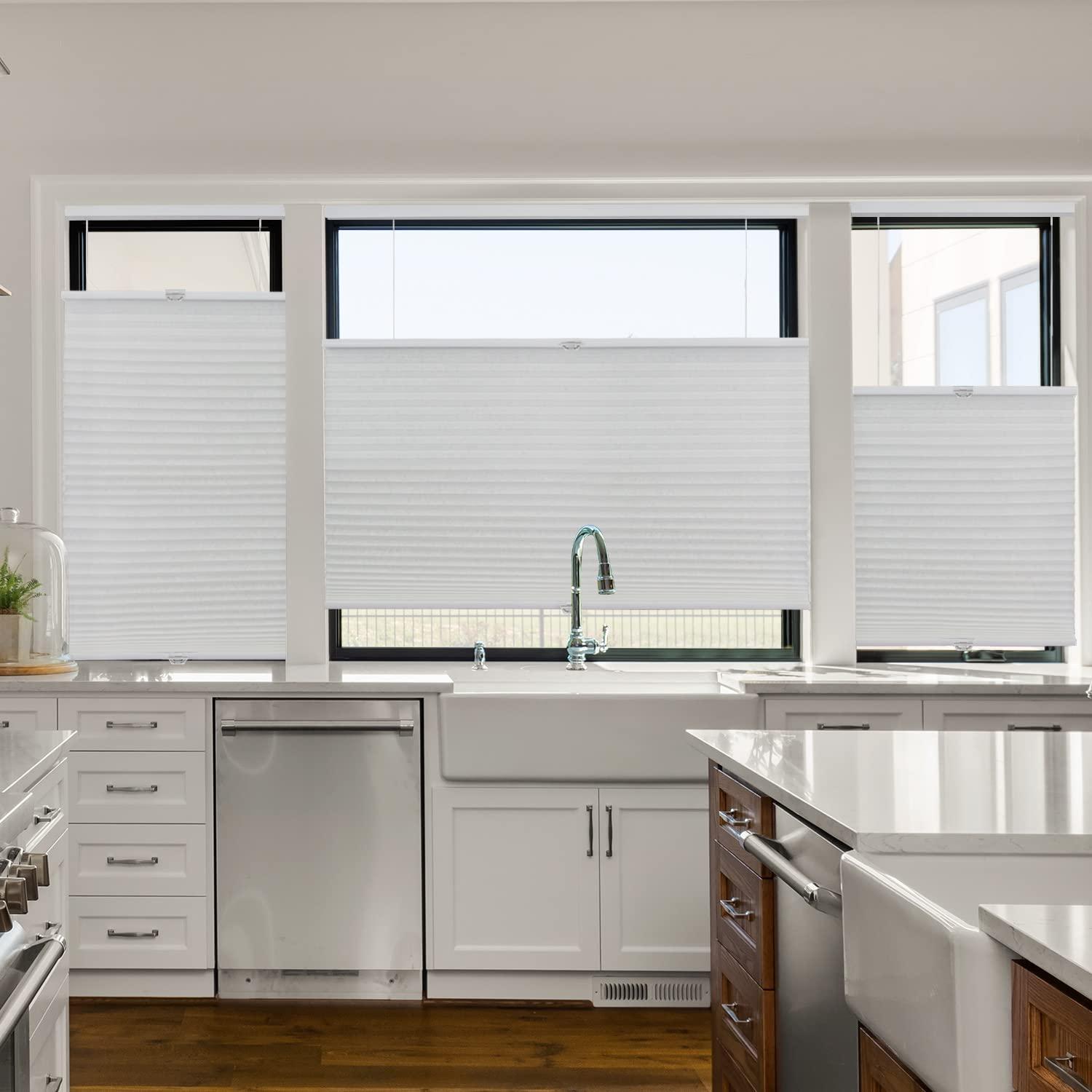 CHICOLOGY CHICOLOGY Cellular Shades, Top Down Bottom Up Shades, Custom Blinds for Windows, Window Shades for Home, Door Blinds, Window Coverings, Cellular Blinds, Pewter (Light Filtering), 33.25" W x 48" H