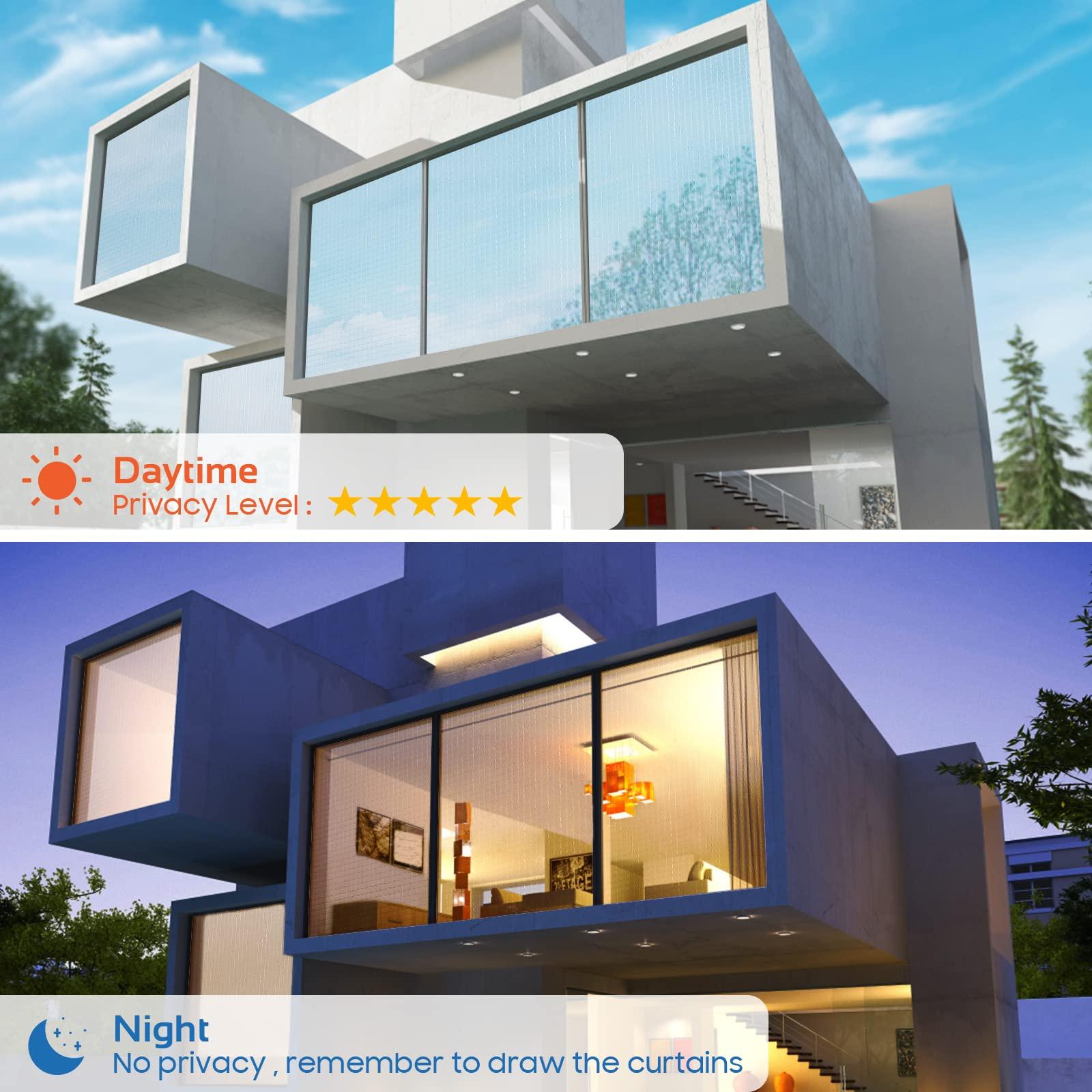 Coavas One Way Window Film Sun UV Blocking Window Tint Window Privacy Film See Out Not In Reflective Window Coverings Non-Adhesive Mirror Glass Film Heat Insulation Static Cling Home Decor (17.5 x 78.7 Inch)