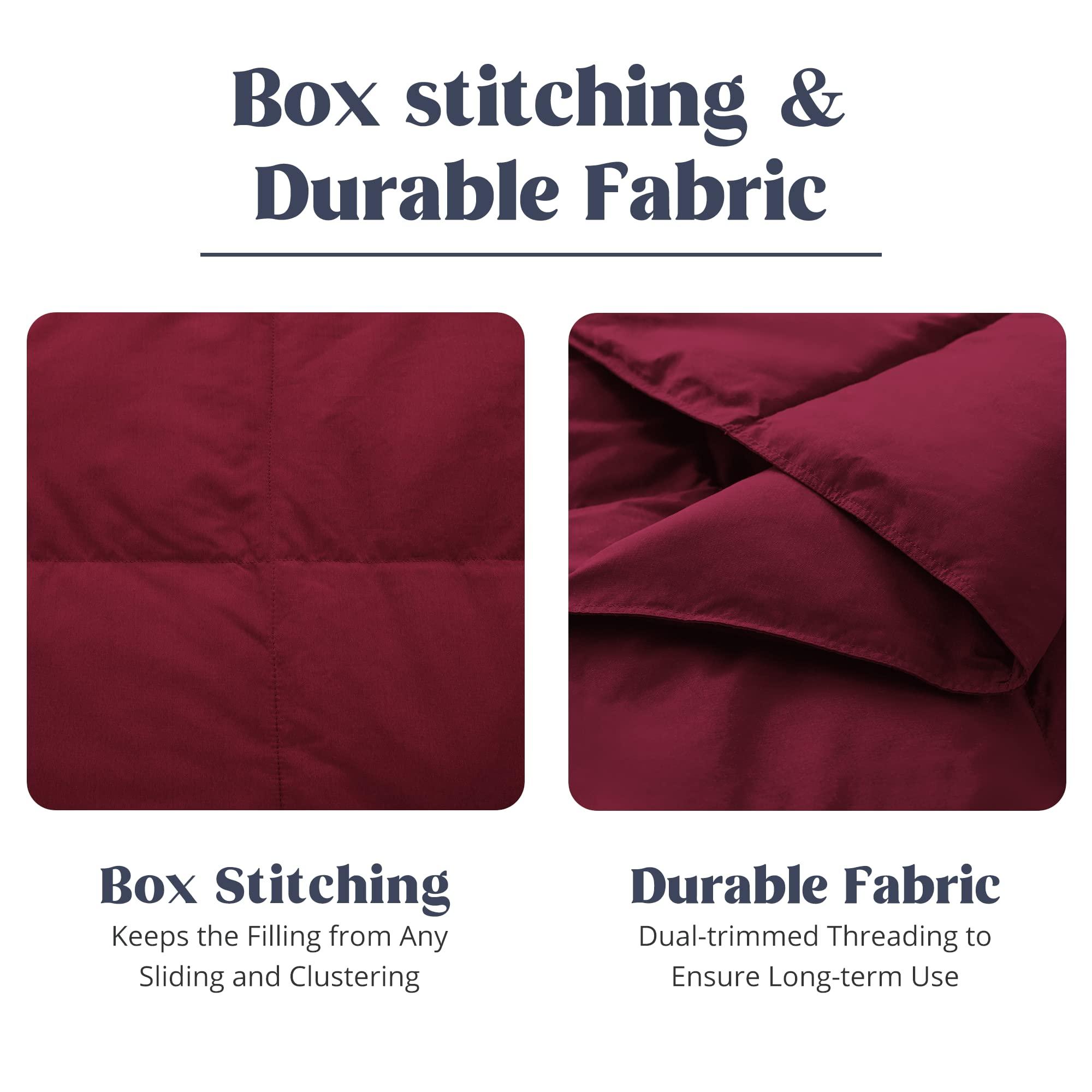 puredown Puredown Soft Feather Down Throw Blanket Lightweight Packable Couch Throw for Indoor and Outdoor Use, 50\"X70\", Wine