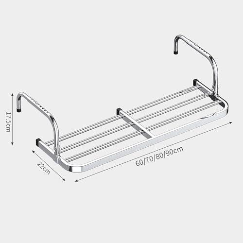 HomeLoft Basics Hanging Clothes Drying Rack Stainless Steel Laundry Rack for Balcony Railings Windowsill Radiator Airer Portable Telescopic Towel Rack for Indoor and Outdoor