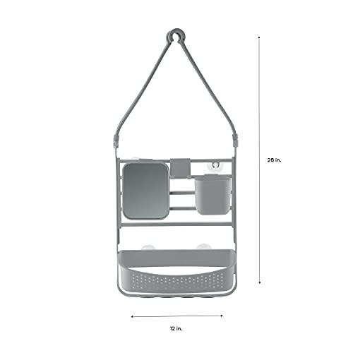 Bath Bliss Bath Bliss Deluxe Flex Adjustable Shower Caddy | 2 Hanging Options | Customizable Accessories | Bathroom Storage | Grey
