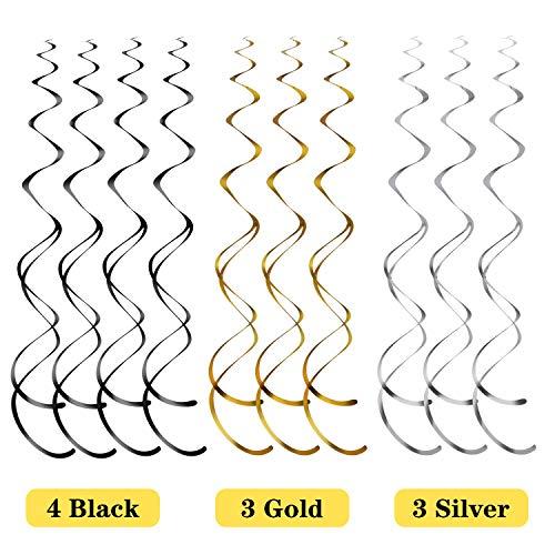Blulu Blulu 50th Birthday Party Foil Hanging Swirls Decorations Ceiling Glitter Celebration 50th Hanging Swirls Cutouts Ornaments for Men Women 50 Years Old Party Supplies, 30 Pcs