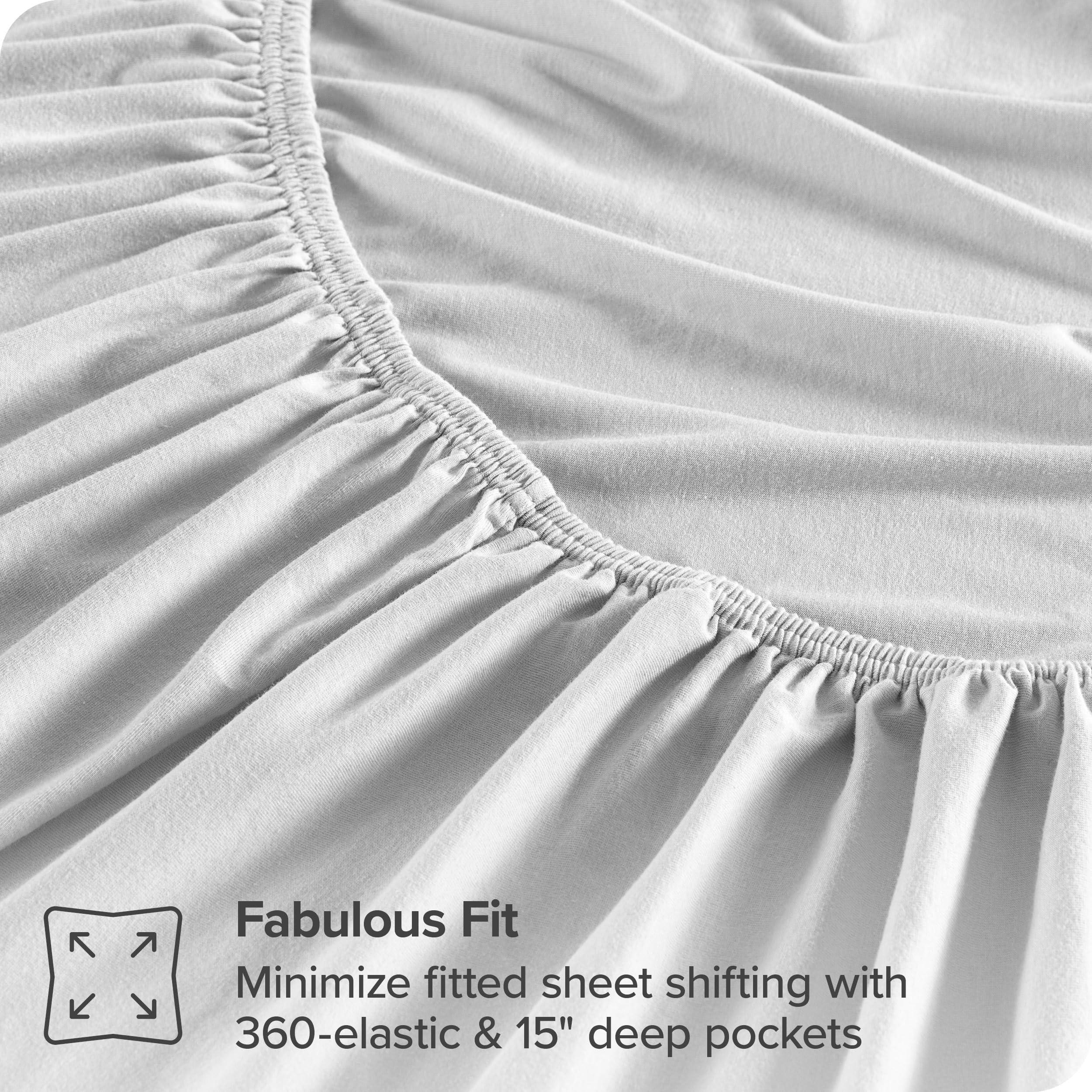 Bare Home Bare Home 100% Organic Cotton Jersey Sheet Set, Ultra Soft, 100% Cotton - Sheet Set & Pillowcases - Deep Pocket Bed Sheets (Split King, Black)