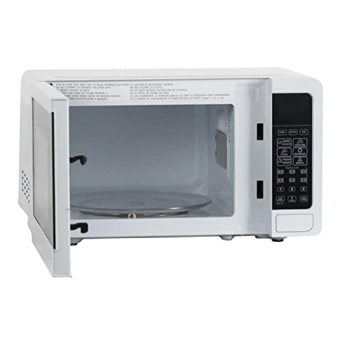 West Bend West Bend WBMW71W Microwave Oven 700-Watts Compact with 6 Pre Cooking Settings, Speed Defrost, Electronic Control Panel and Glass Turntable, White