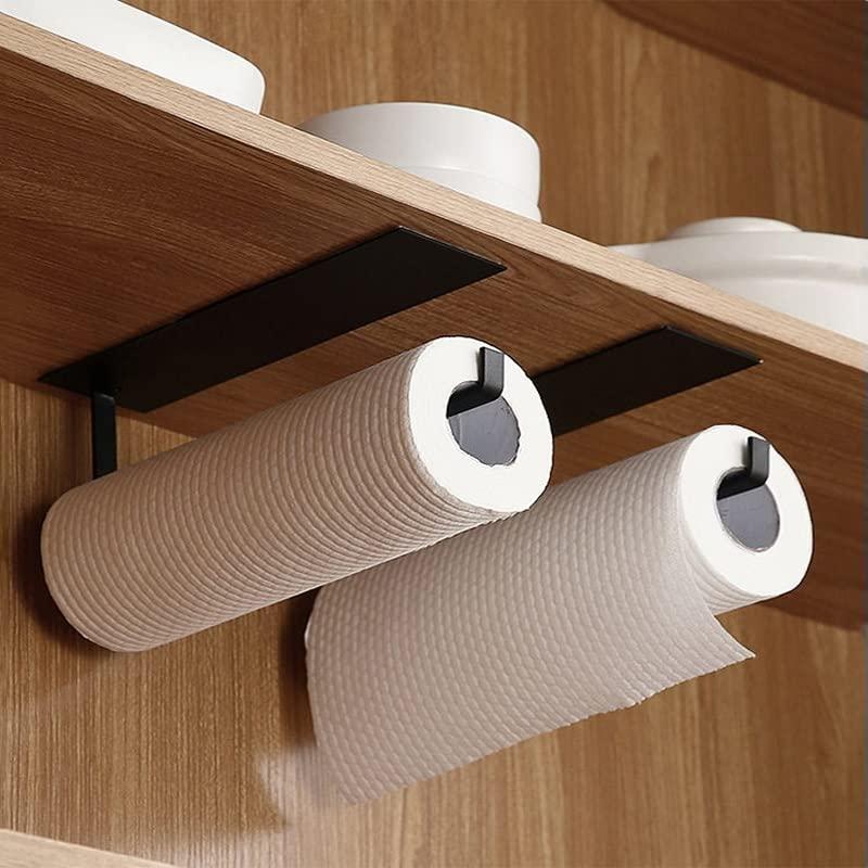 Moisture Paper Towel Holder Wall Mount Kitchen Roll Holder Rack Paper Towel Holder Tissue Hanger Rack Nail-Free Cabinet Shelf Sundries Accessories Kitchen Paper Towel Holder (Color : B)