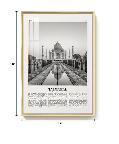 YXHYYDP Taj Mahal Print Black And White, Taj Mahal Wall Art, Taj Mahal Poster, Taj Mahal Photo, Taj Mahal Wall Dcor, Taj Mahal Map, India Canvas Art Poster And Wall Art Picture Print Modern Family Bedroom De
