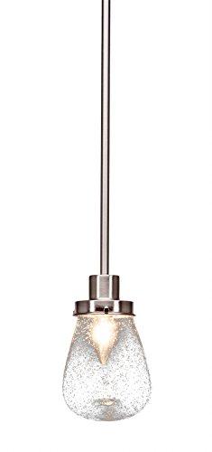 Toltec Lighting Toltec Lighting 1230-BN-471 Meridian 1 Light Mini Pendant with 5\" Bubble Glass, Brushed Nickel