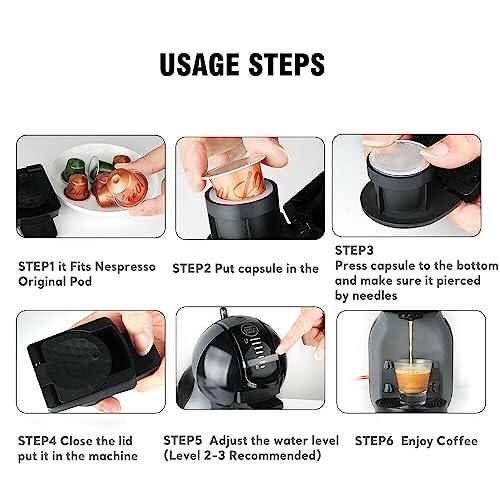 Sesama Sesama Converter for Dolce Gusto Machine to Brew Nespre**so Coffee Pod,Adapter from Compatible with:Dolce EDG606; EDG466 Genio2 ; EDG305 Mini Me EDG455TEX1 Melody