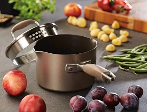Anolon Anolon Advanced Hard Anodized Nonstick Sauce Pan/Saucepan with Straining and Lid, 2 Quart, Brown