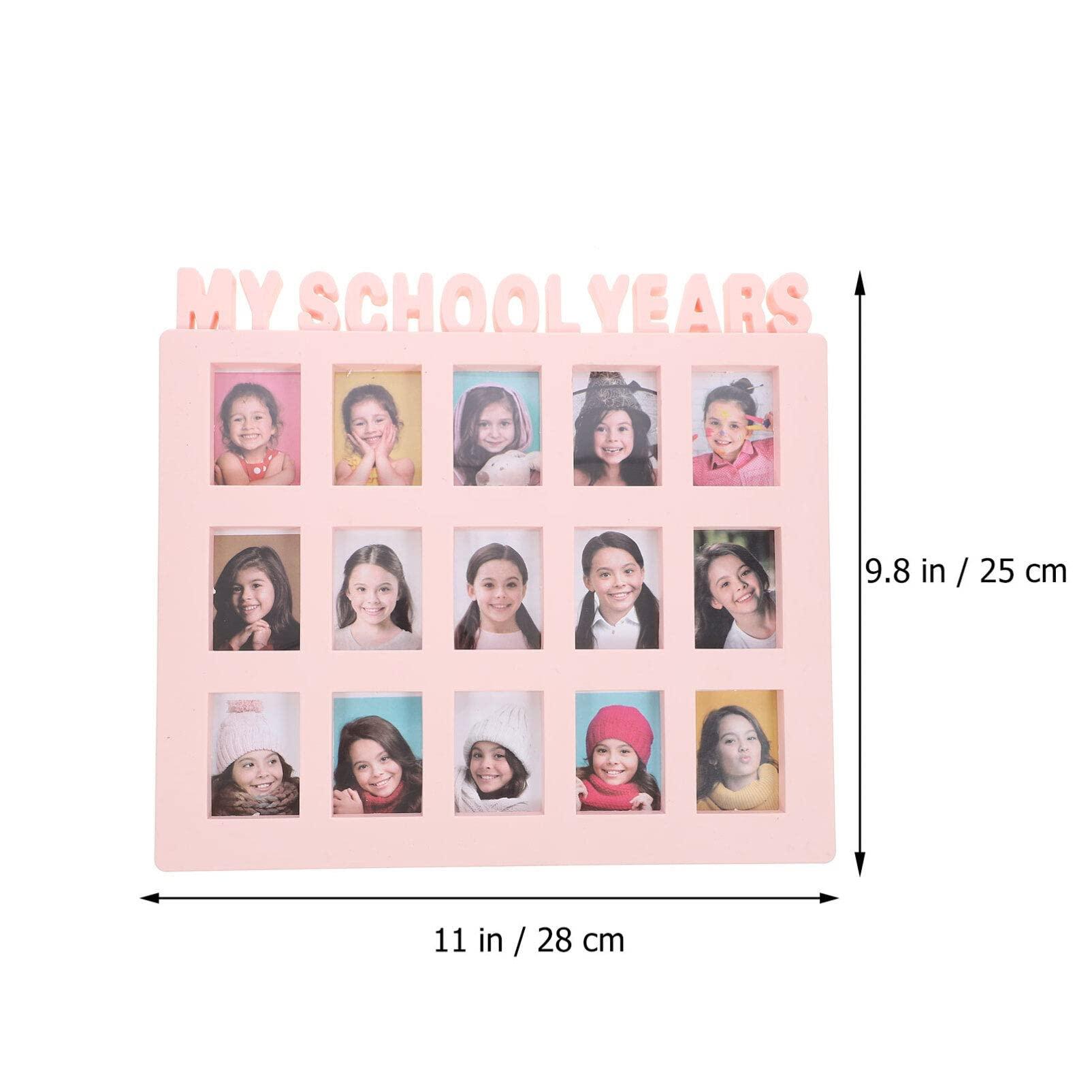 NUOBESTY NUOBESTY School Years Picture Frame School Days Photo Frame Kids Growth Trajectory Photo Frame School Photo Collection Photo Frames Display Frame Pink