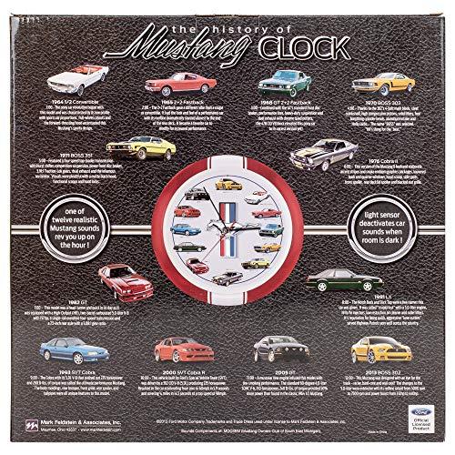 Mark Feldstein & Associates Mark Feldstein & Associates History of Mustang Sound Wall Clock, 13 Inch Red