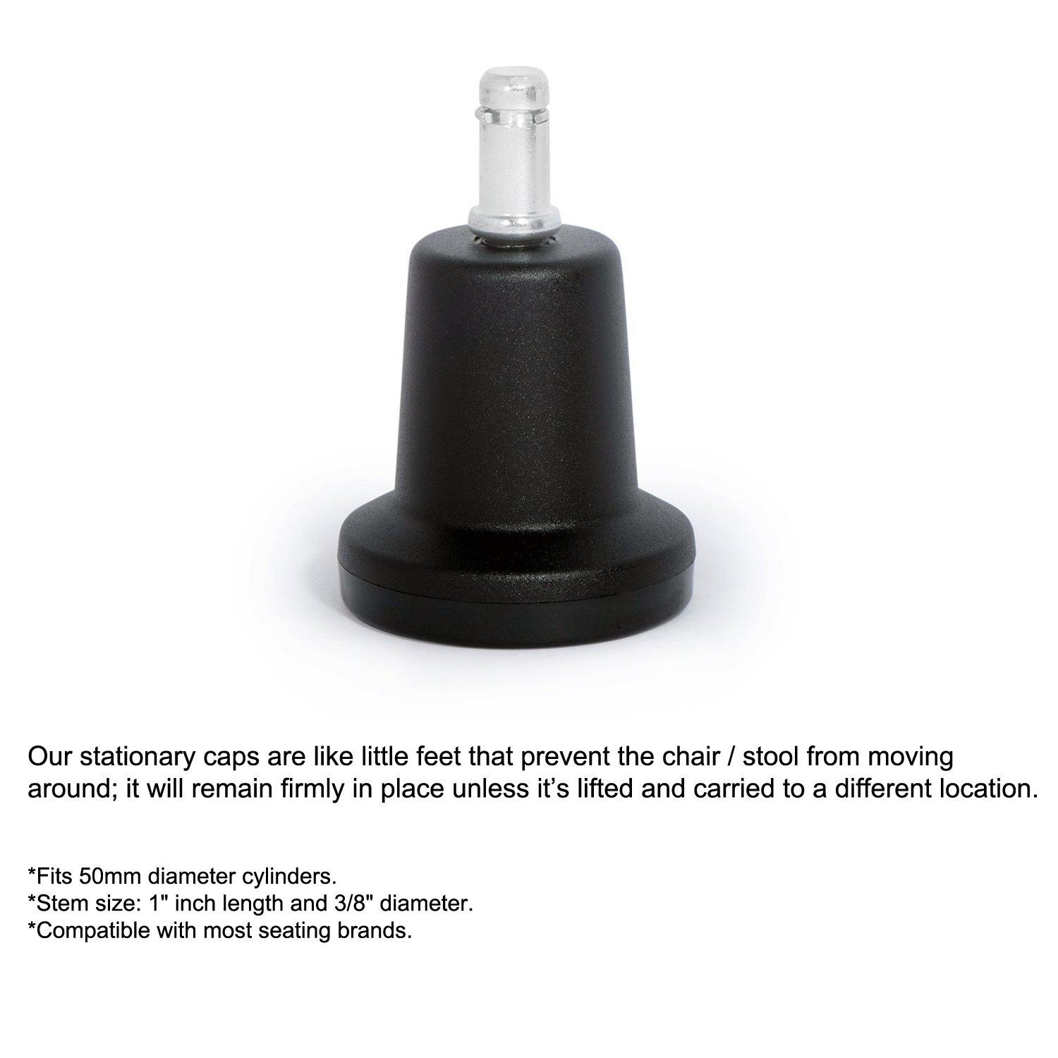 Perch Chairs & Stools Perch Clean Room Ergonomic Industrial Chair with Handle, Footring and Stationary Caps, Workbench Height