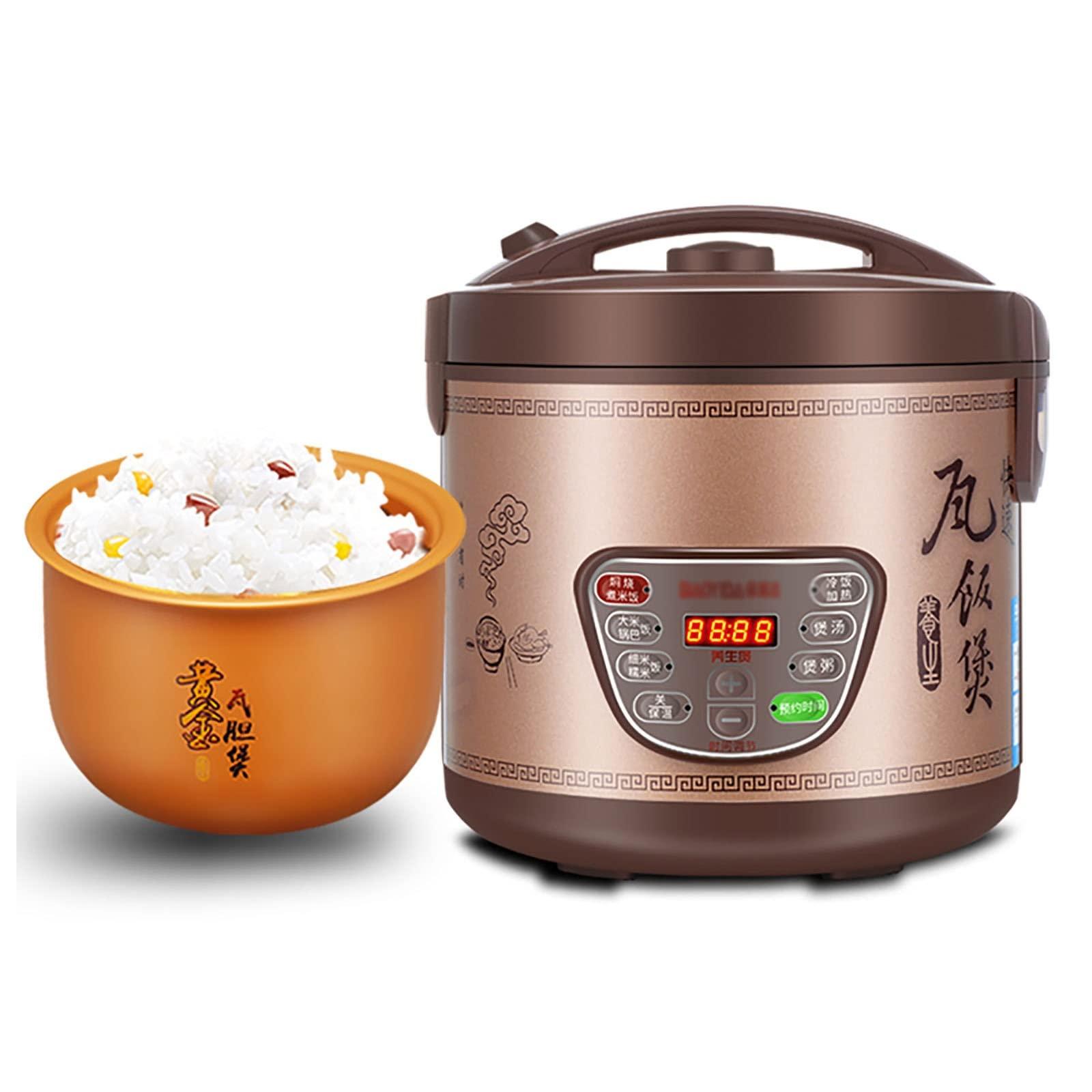 YJYLYHY Rice Cooker&Stew Pot 4/5/6L Large Capacity Terracotta Natural Baked Glaze Non-Stick Liner For Family Dormitory For 1~12 People cooker rice (Size : 6l)