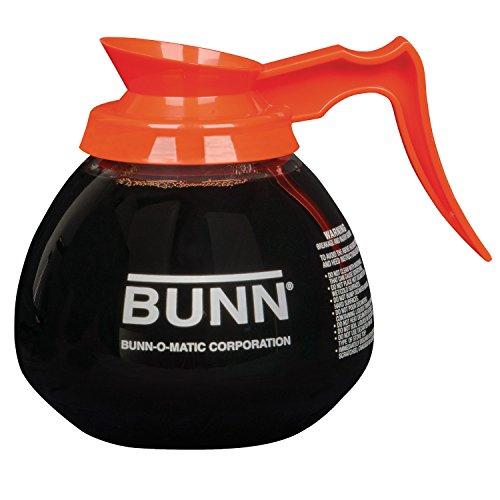 BUNN BUNN 12 Cup Commercial Glass Decanter with Handle (3 Pack), Orange