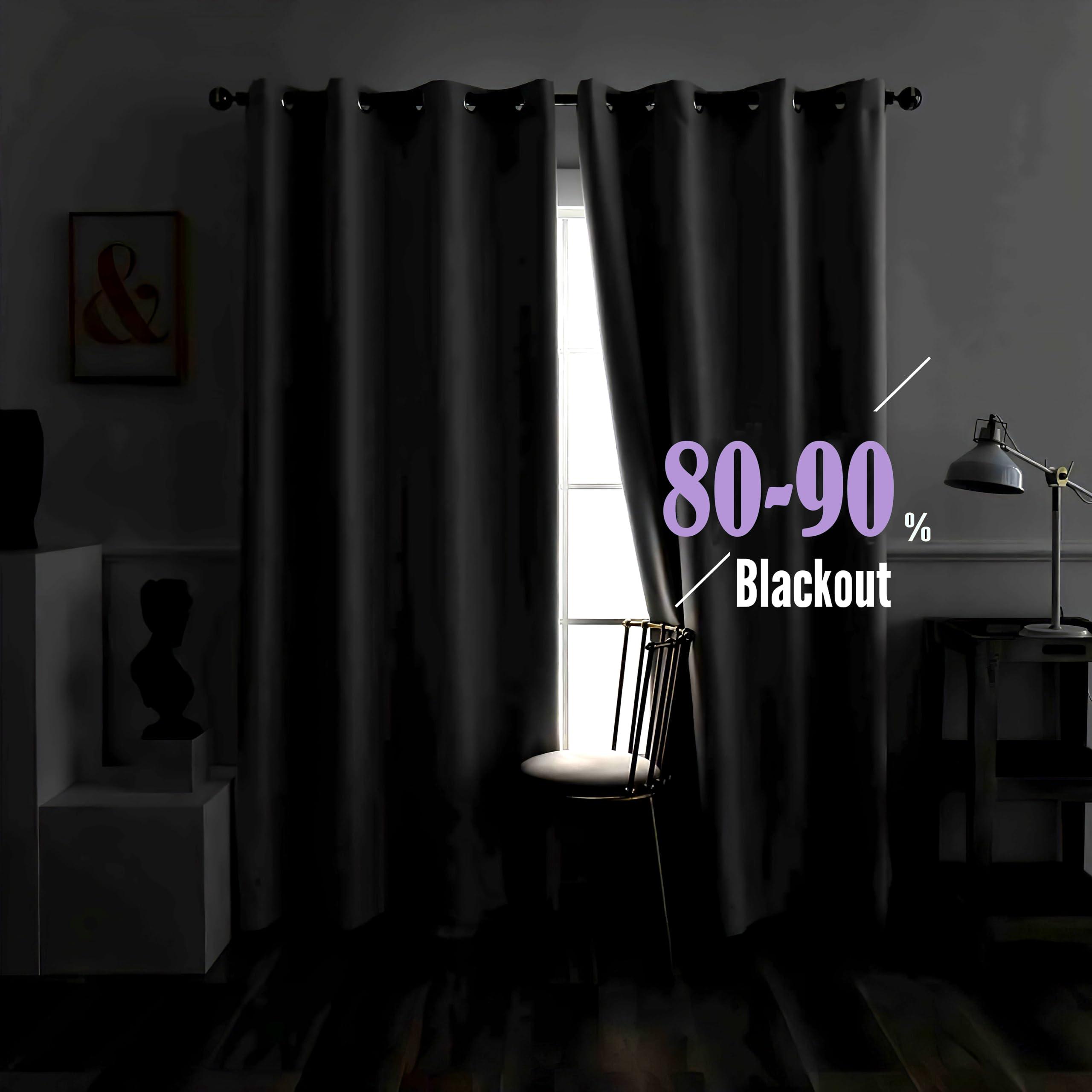 HomeLoft Basics Fish Coral Curtains, Ocean Blackout Curtains for Bedroom, Thermal Insulated Room Darkening Grommet Drapes for Living Room, Window Treatments, 63 Inch Curtains 2 Panel Set - K&T61