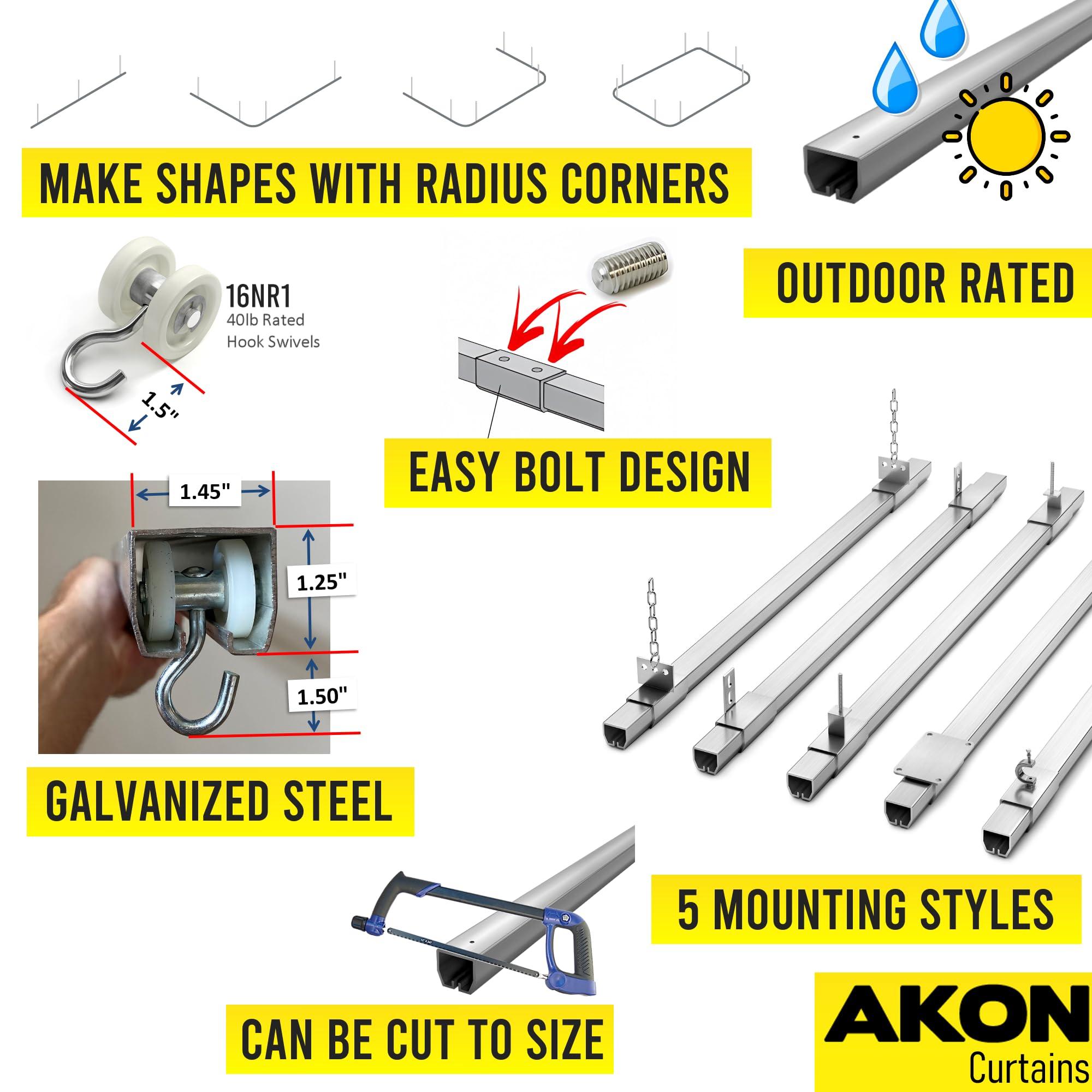 AKON Curtains Suspended Curtain Track System | Drop Down Curtain Track | Commercial, Industrial and Residential Uses