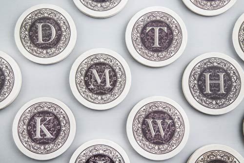 Thirstystone Thirstystone Monogram Coasters, All Natural Stone with Non-Slip Cork Backing, Drink Absorbent & Protects Table, Great for Gifts, Letter G (Set of 4)