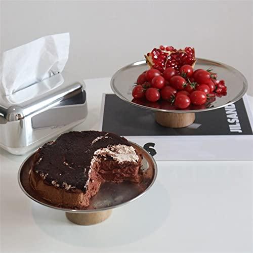 Generic Fruit Bowls Simple Metal Silver Fruit Plate Porch Storage Plate Dining Table Coffee Table Dessert High Foot Tray Snack Bowl Fruit Basket (Size : Small)
