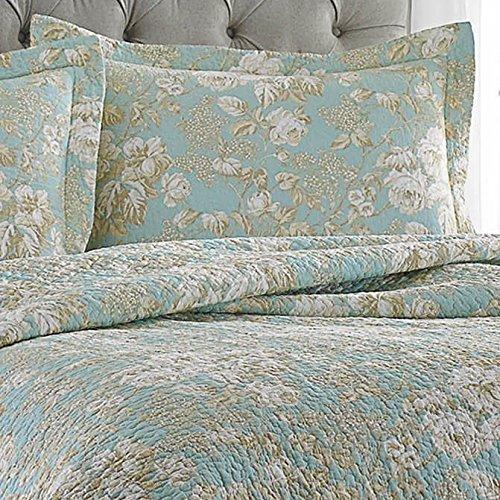 Laura Ashley Laura Ashley Home - Queen Quilt Set, Cotton Reversible Bedding with Matching Shams, Bedroom Decor Ideal for All Seasons (Brompton Green, Queen)