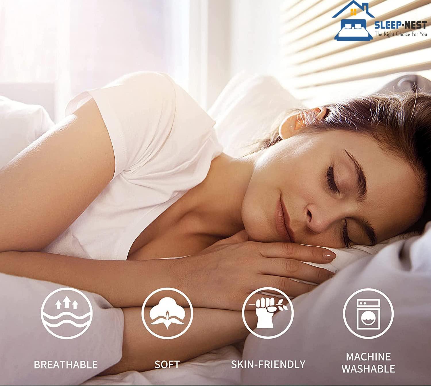 Decent Collection Decent Collection Split-King Sheets for Adjustable Bed Luxurious Heavy 1500-TC Egyptian Cotton 5-Piece Sheets Set Fits 18-20\" Fully Elastic Deep Pocket (Solid, Ivory)