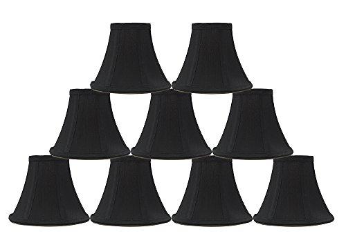 Urbanest Urbanest Set of 9 Black Silk Bell Chandelier Lamp Shade, 3-inch by 6-inch by 5-inch, Clip-on