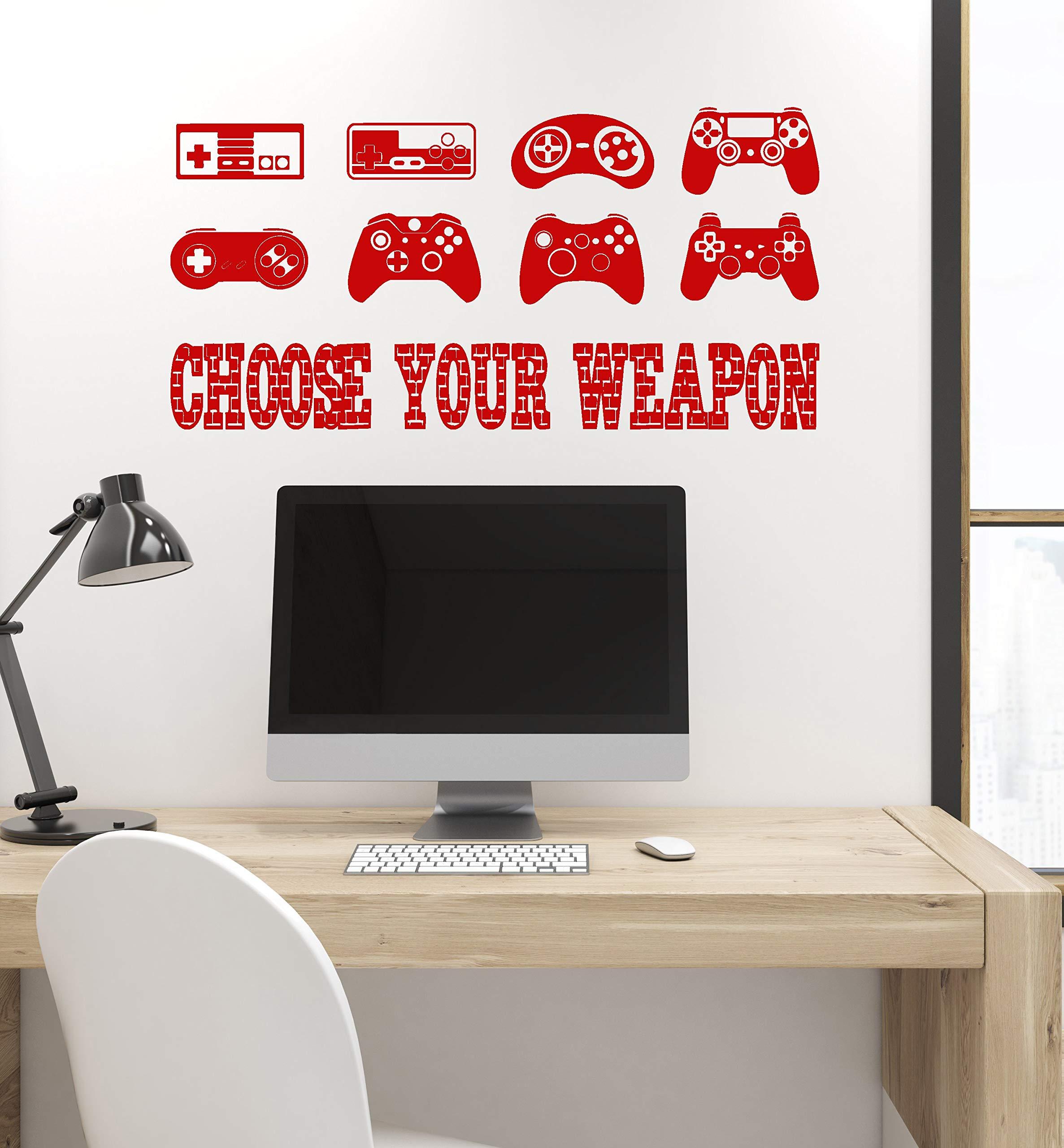 WallStickers4ever Large Vinyl Wall Decal Gaming Quote Joysticks Video Game Stickers Large Decor (ig4500) Grey