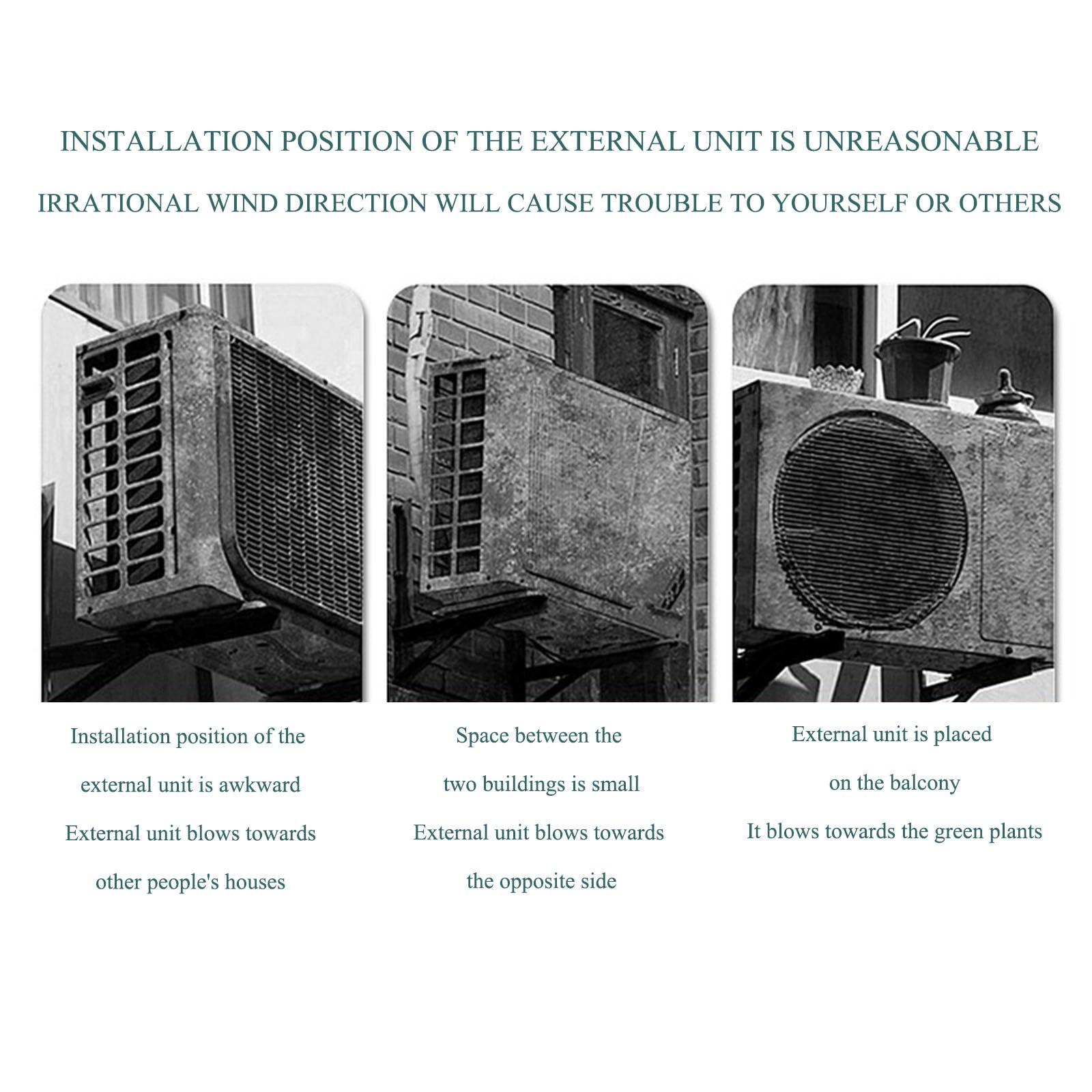 ANFUZUNRONG Mini Split Air Conditioner Deflector for Outside Units, Anti-direct Blow Air Conditioner Deflector Wind Baffle Air Vent Louver Cover, Heat Pump Unit Cover AC Condenser Compressor Protection Fence