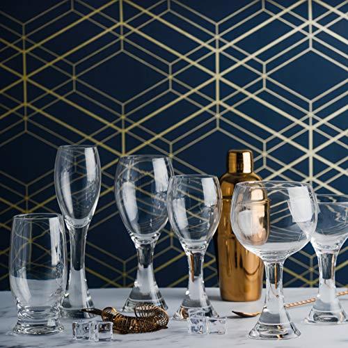 Anton Studio Designs Anton Studio Designs Manhattan Handmade Gin Glasses for Wine, Cocktails, or Water - 12 oz - Clear - Set of 2 Elegant Cocktail Glasses