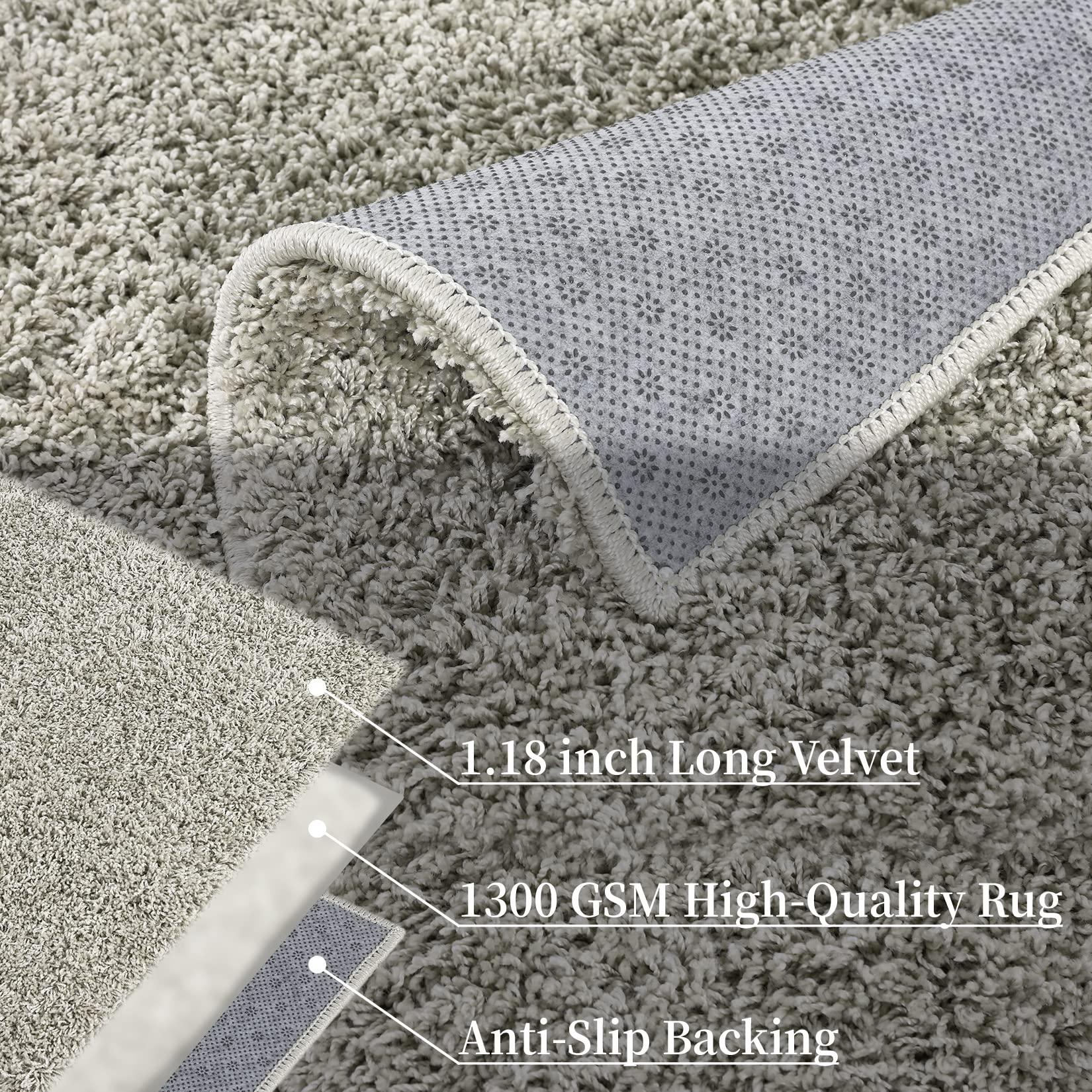 NANAN NANAN Living Room Rug 10x13 Shag Plush Rugs for Bedroom College Dorm Room Non Shedding Fluffy Bedside Rug Soft Shaggy Office Carpet Fuzzy Rugs for Nursery Aesthetic Rugs Ivory Grey