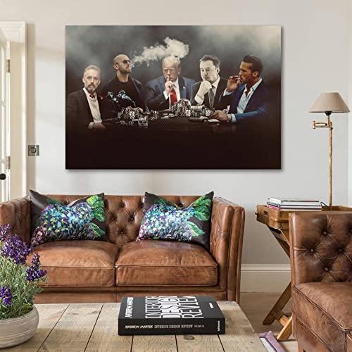 AAAG Andrew Tate Donald Trump Elon Musk Poster The Big Men Poster Canvas 90s Wall Art Room Aesthetic Posters 20x30inch(50x75cm)