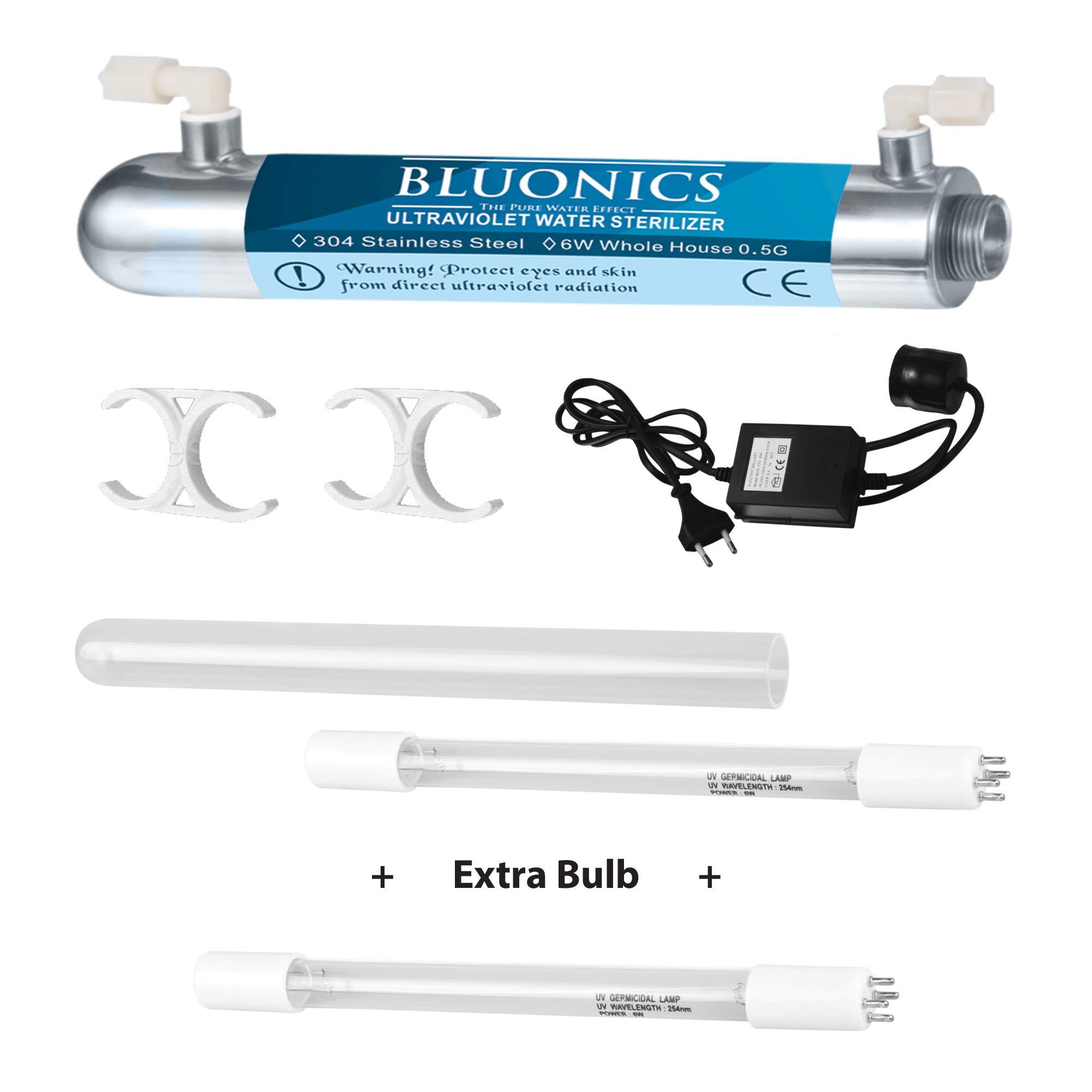 BLUONICS Bluonics Ultraviolet Light Water Purifier UV for Reverse Osmosis Drinking Water System 0.5 GPM
