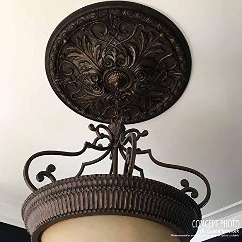 Ekena Millwork Ekena Millwork CM24GABRS Granada Ceiling Medallion, 23 1/2\"OD x 2 3/4\"P (Fits Canopies up to 7 1/8\"), Hand-Painted Brass
