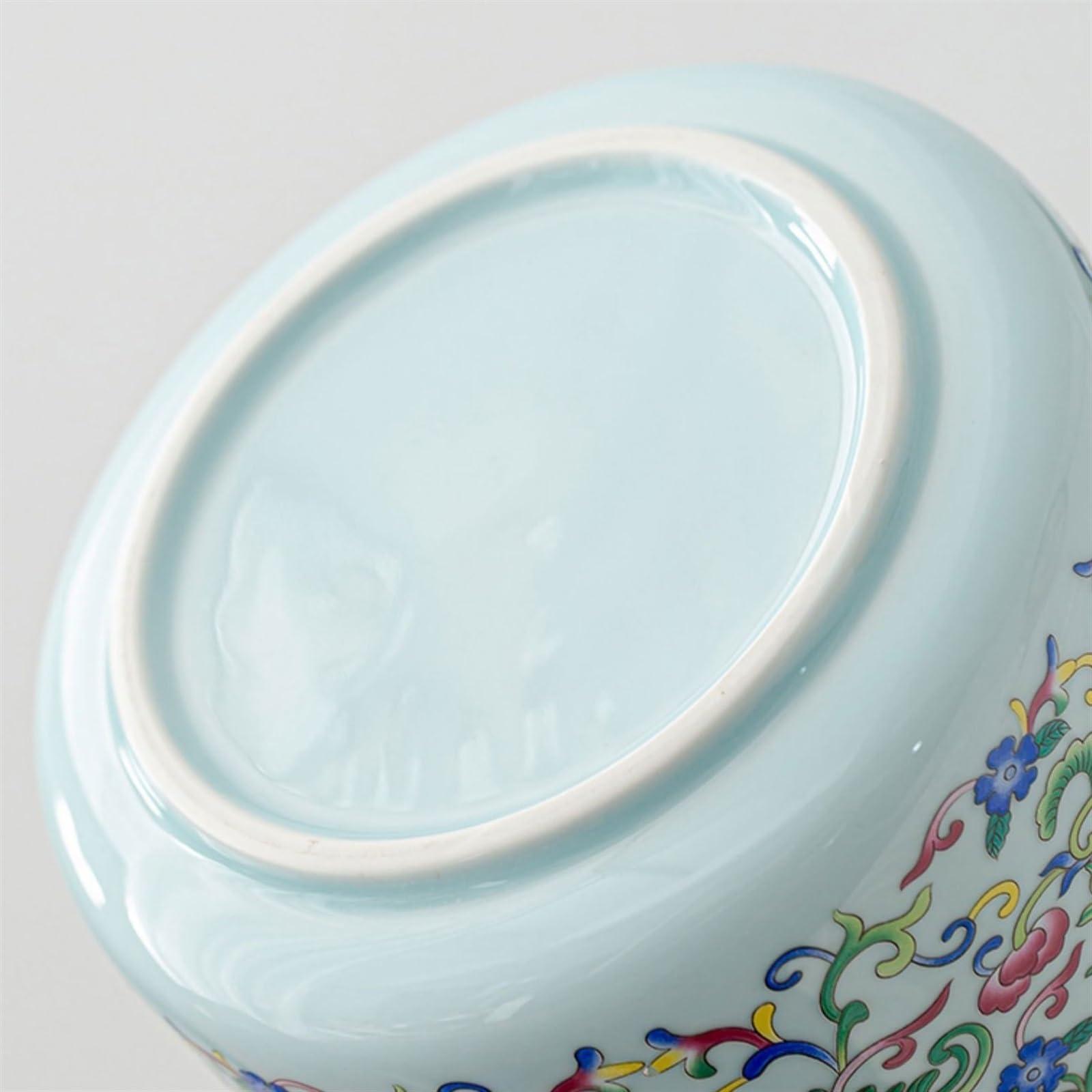 GRFIT Tea Tin Beautiful Enameled Loose Leaf Tea Canister Ceramic Double Lid Sealed Canister Large Premium Tea Warehouse Loose Tea Storage Containers