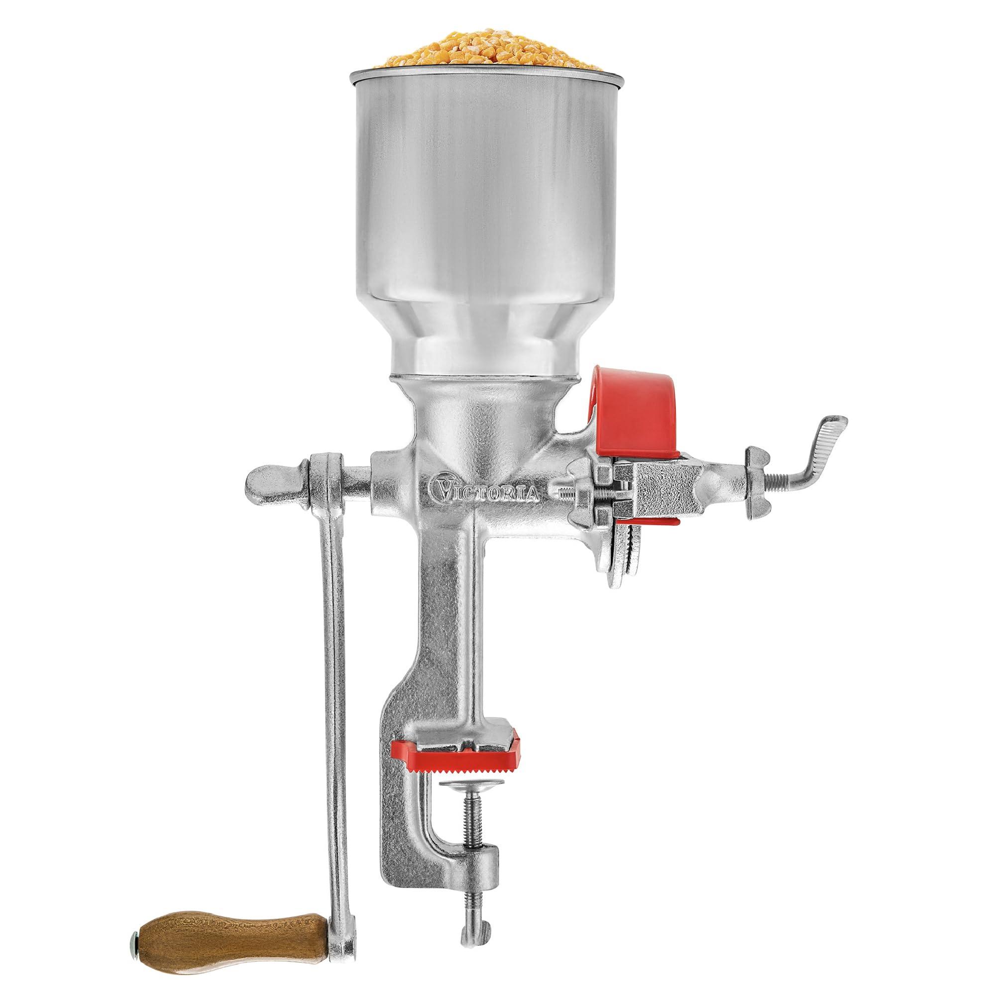 Victoria Victoria Manual High-Hopper Grain Grinder, Made in Colombia, Silver