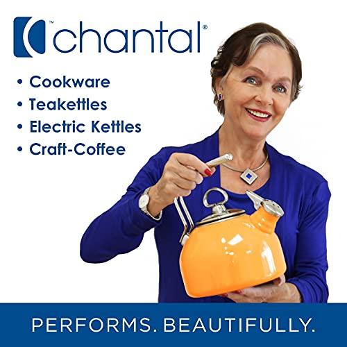 Chantal Chantal Classic Teakettle, 1.8 QT, Enamel On Steel, 2-Tone Harmonica Whistle, Rapid Boil and Even Heating (Onyx)