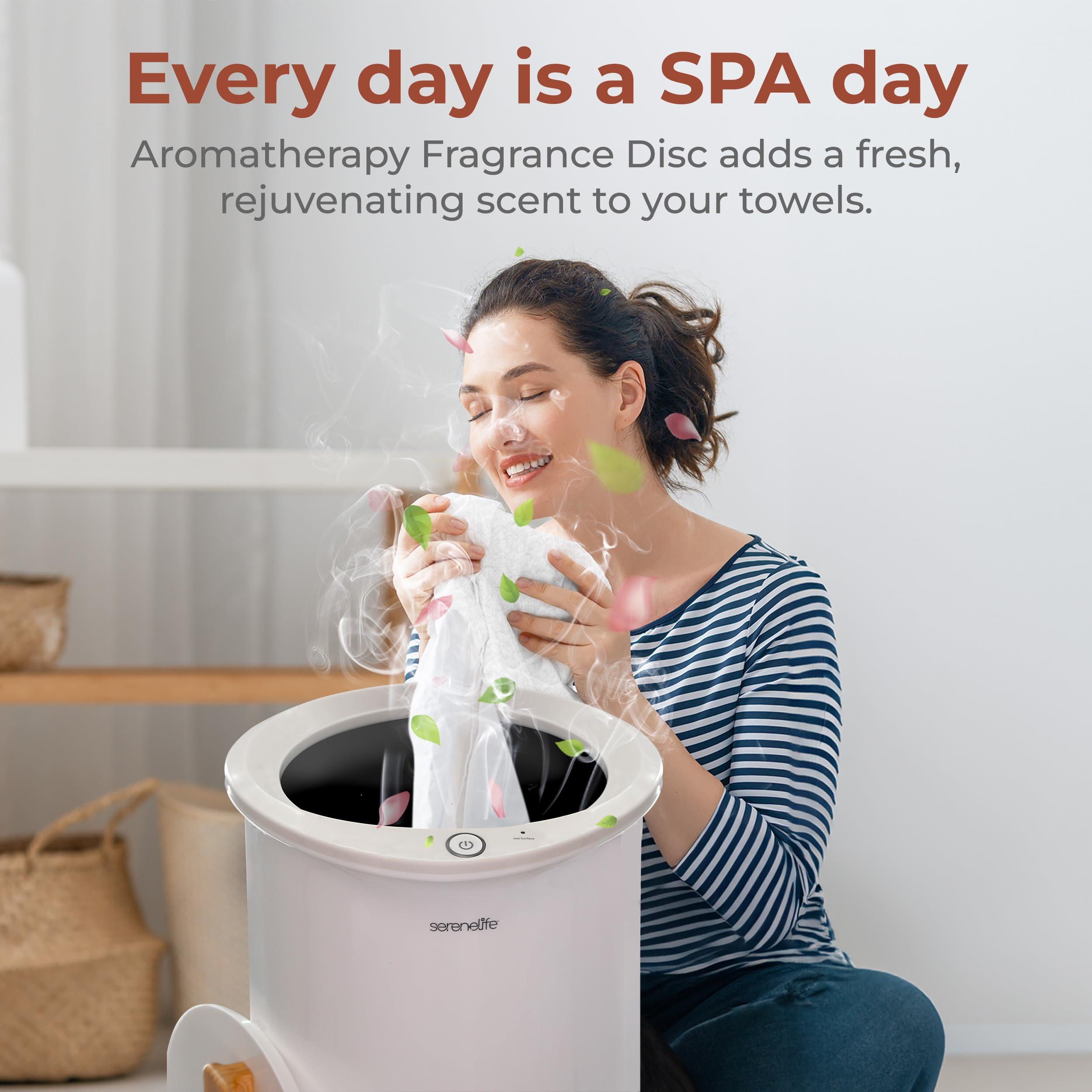 SereneLife SereneLife Bucket Towel Warmers, White Large Towel Warmer for Spa and Bathroom, Luxury Towel Heater Gifts for Him & Her, Auto Shut-Off, Fits 2 large, Blankets, Bathrobes, PJ\'s