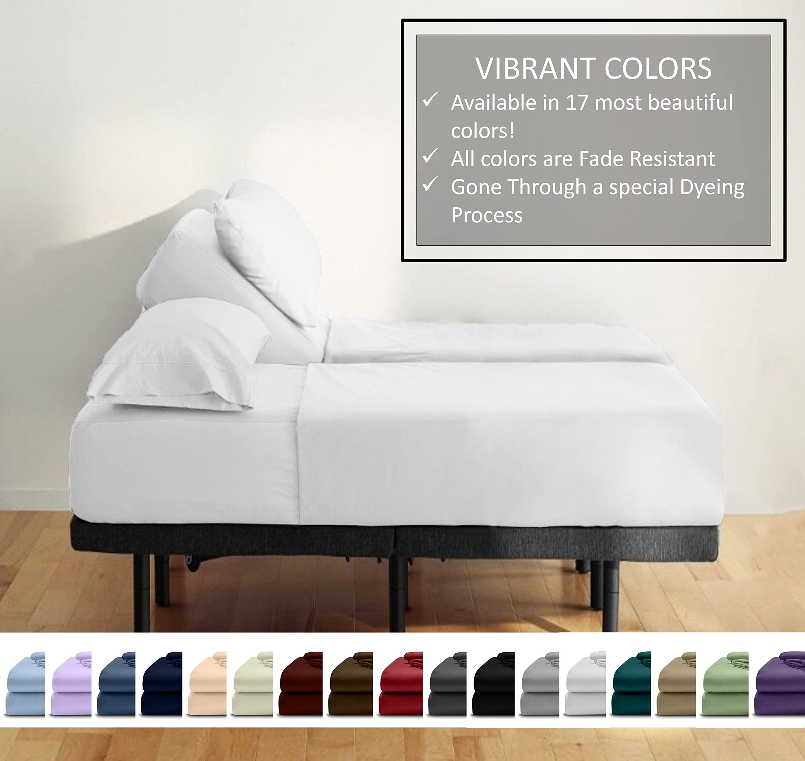 BeKind Online Split King Sheet Set for Adjustable Bed, 100% Egyptian Cotton 1000 Thread Count, 24-Inch Extra Deep Pockets Split King Bedsheet with 2 Twin-XL Fitted, 1 Flat, 2 Pillow Cases, Sateen Weave - Lilac