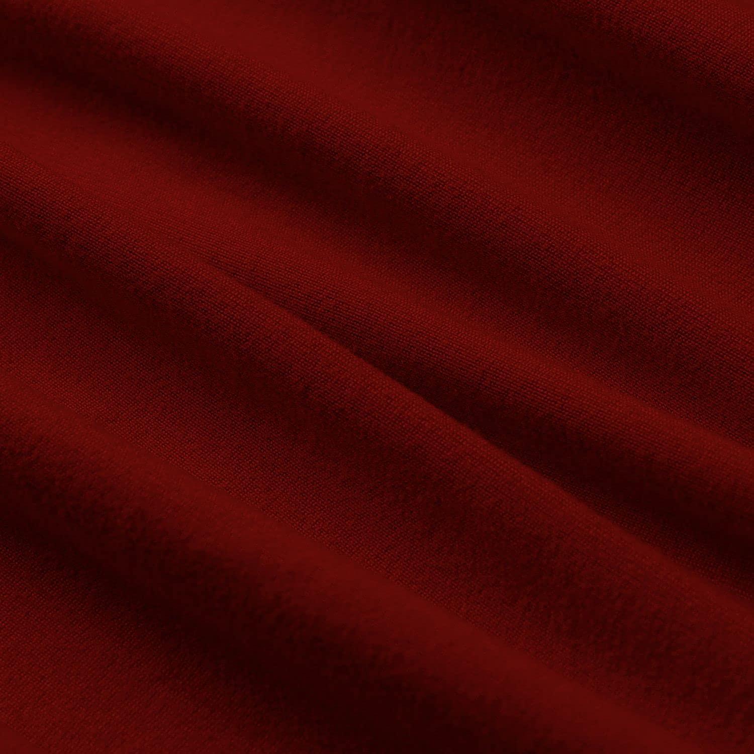 Yarns of Cotton Box Spring Cover Queen Size, Elastic Fabric Wrap Around 4 Sides Bed Skirt, Ultra Soft & Wrinkle Free, Sleek Alternative Replacing Bedskirts for Hotel/Home, Fits Box Springs up to 6\", Burgundy
