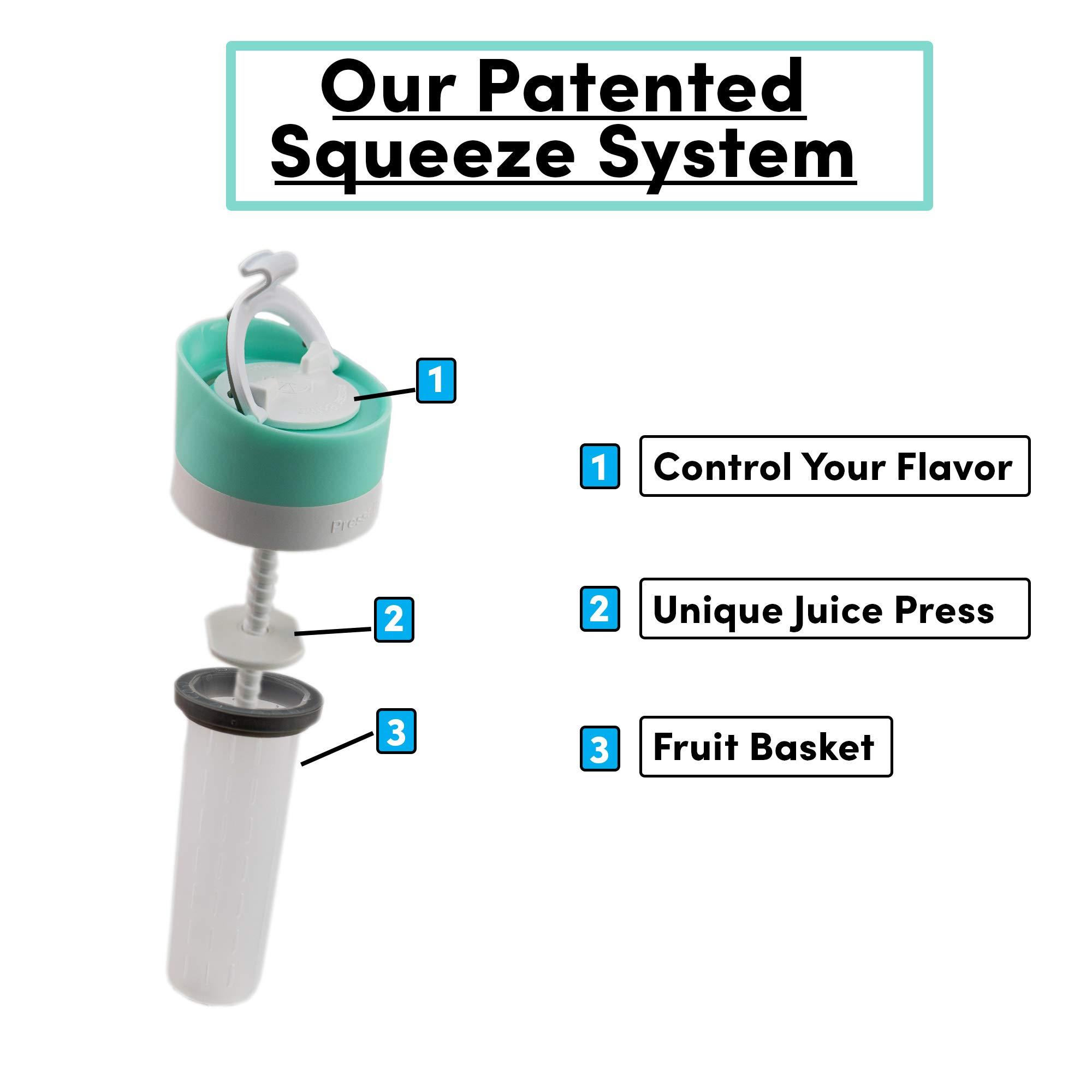 Pressa Bottle Pressa Bottle Squeeze System Fruit Infused Water Bottle Infuser BPA Free 24 OZ Recipe eBook